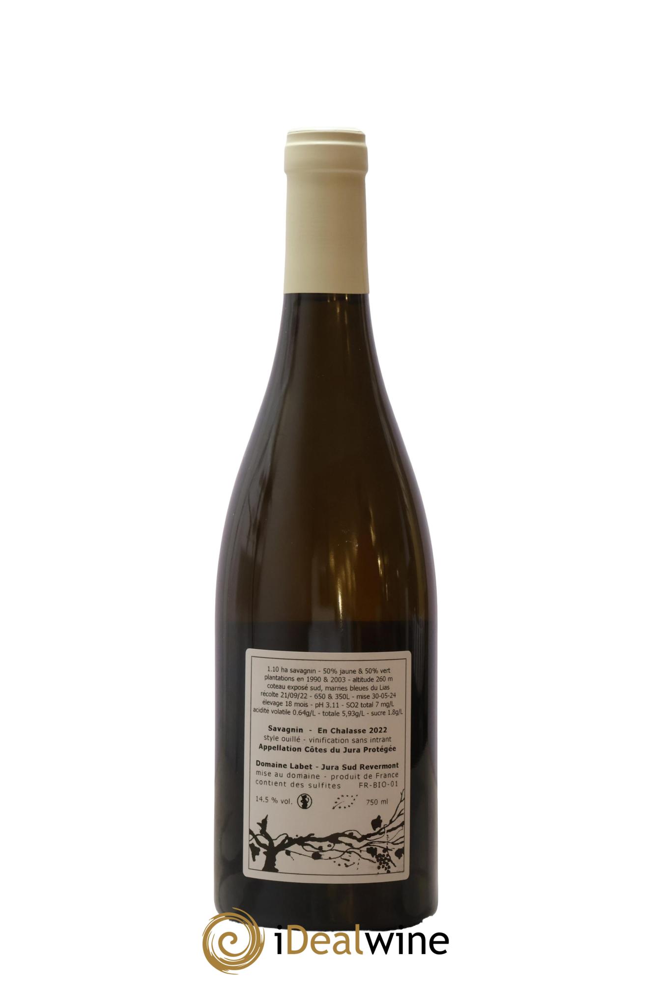 Côtes du Jura Savagnin en Chalasse Romain - Julien - Charline Labet 2022 - Lot de 1 bouteille - 1