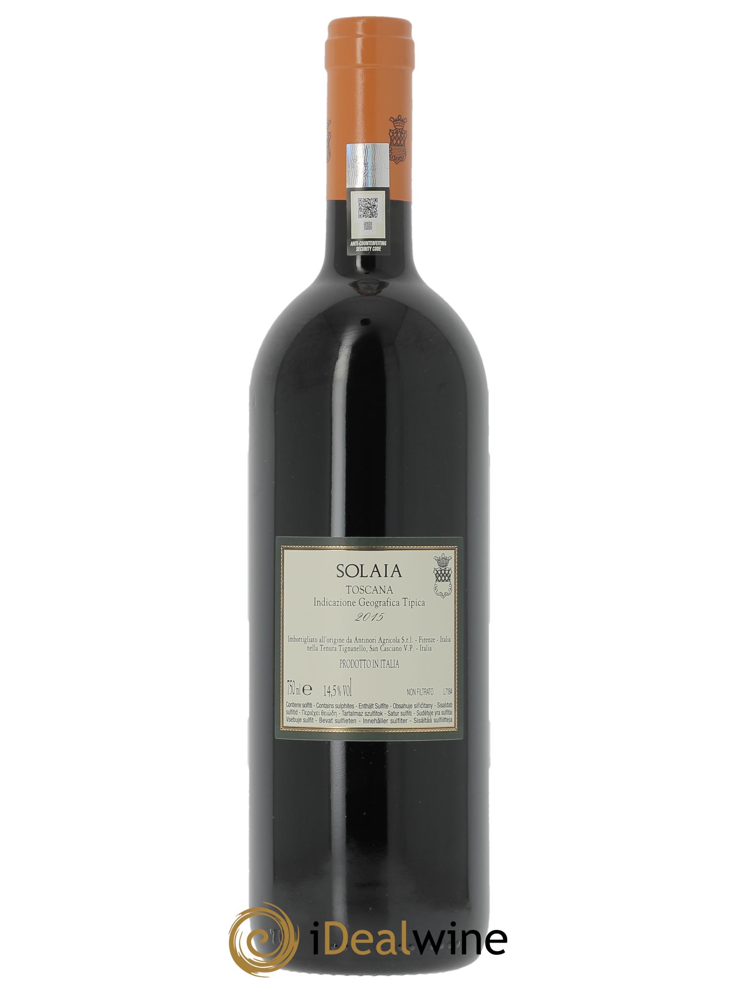 Toscana IGT Solaia Tenuta Tignanello - Marchesi Antinori  2015 - Lot de 1 bouteille - 2
