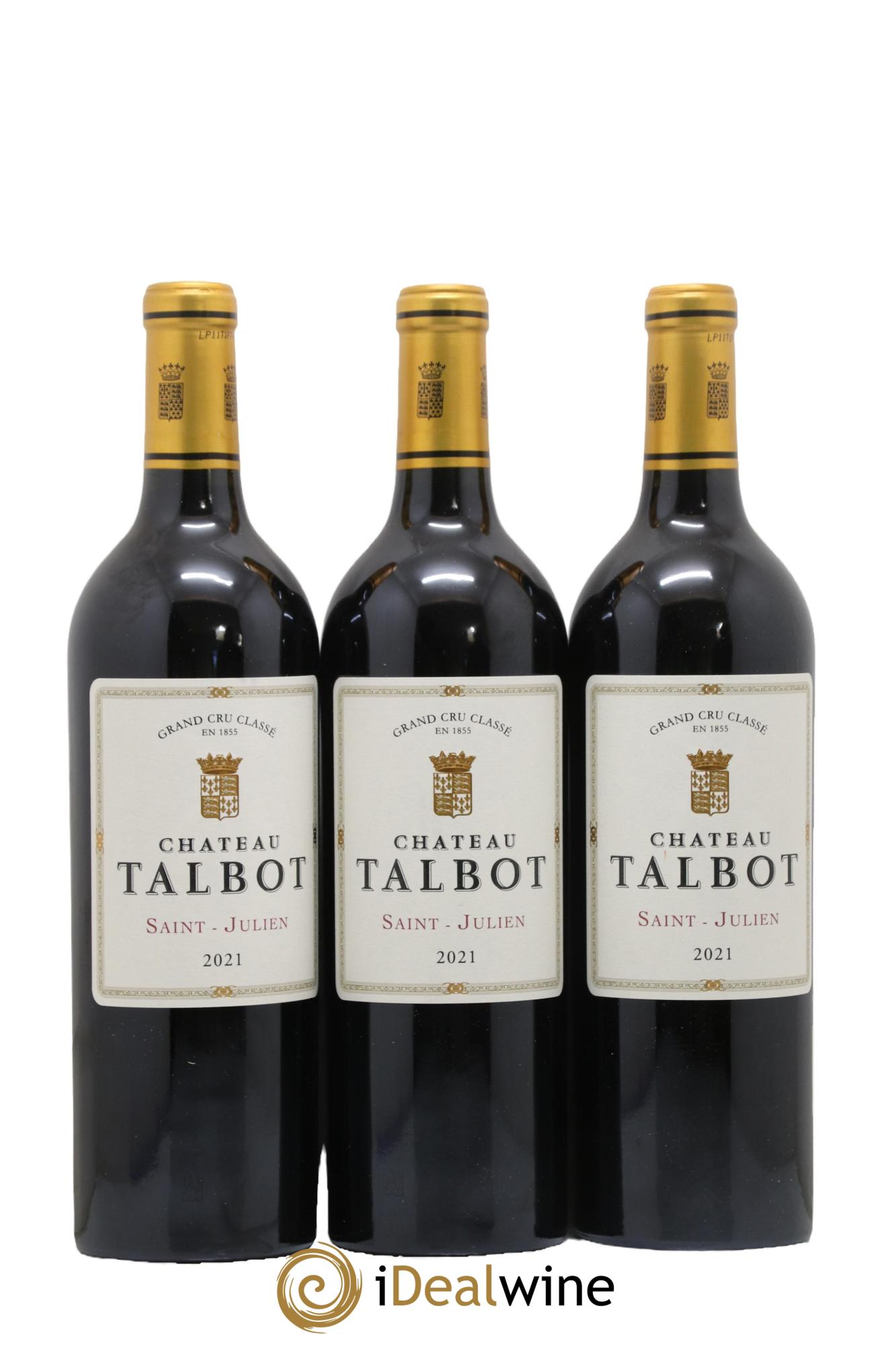 Château Talbot 4ème Grand Cru Classé 2021 - Lotto di 3 bottiglie - 0