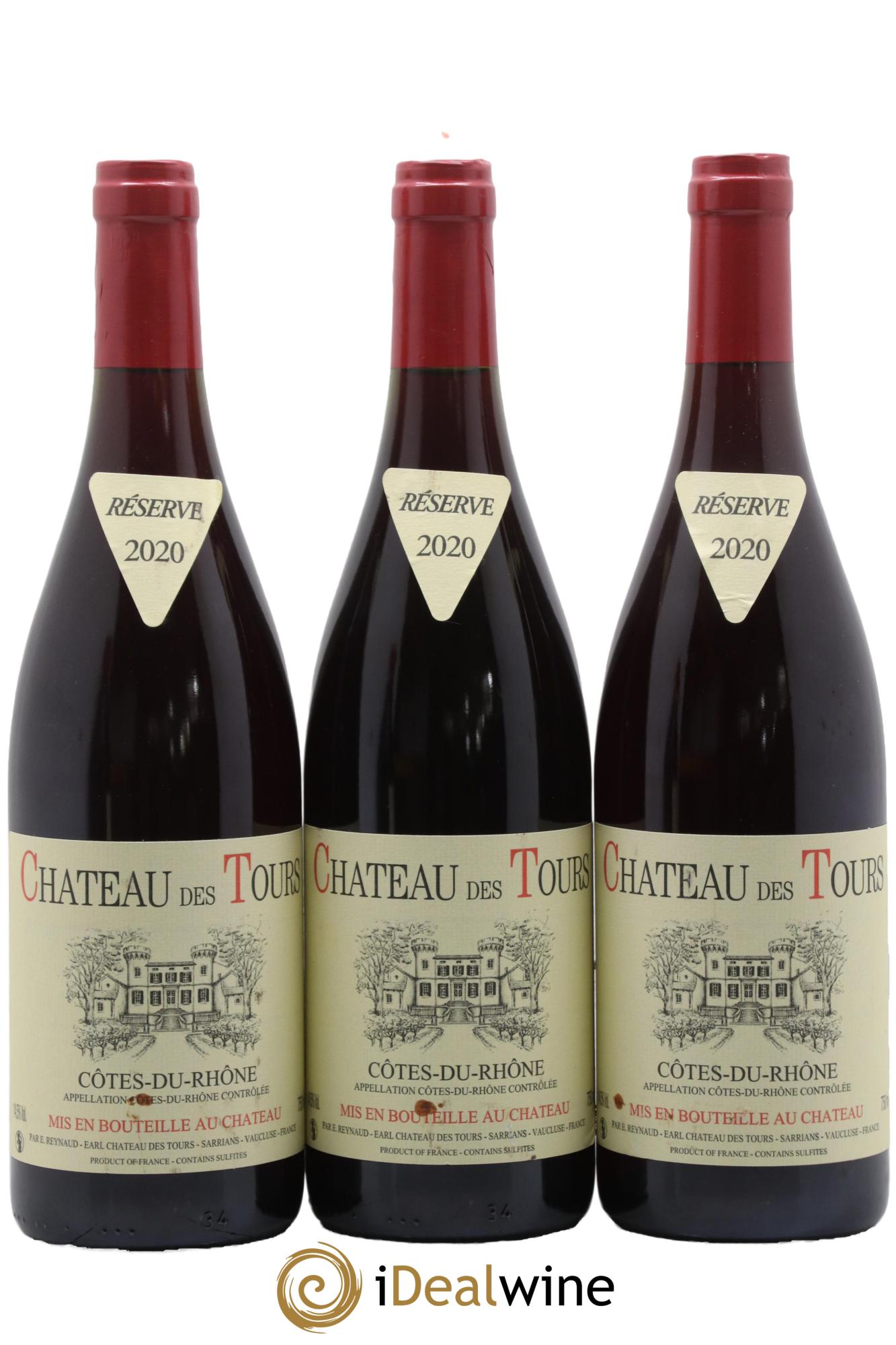 Côtes-du-Rhône Château des Tours Emmanuel Reynaud 2020 - Lot de 3 bouteilles - 0
