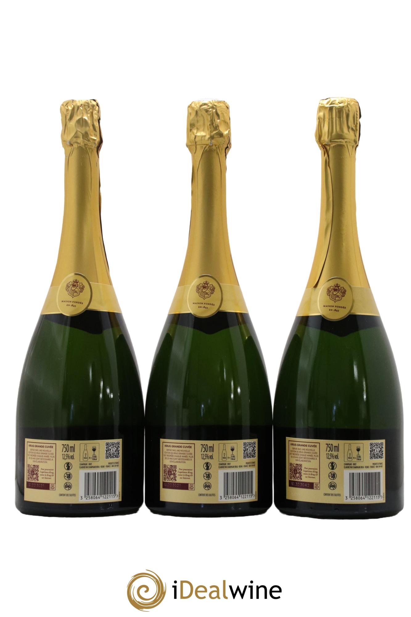 Grande Cuvée Brut - 172ème édition Krug - Lot of 3 bottles - 1
