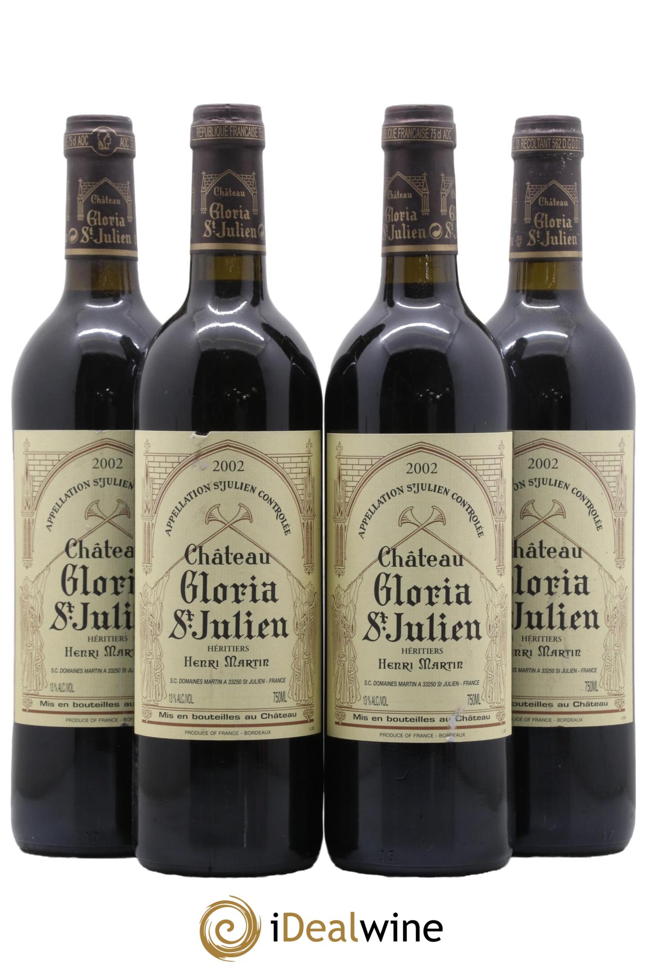 Château Gloria  2002 - Lot de 4 bouteilles - 0