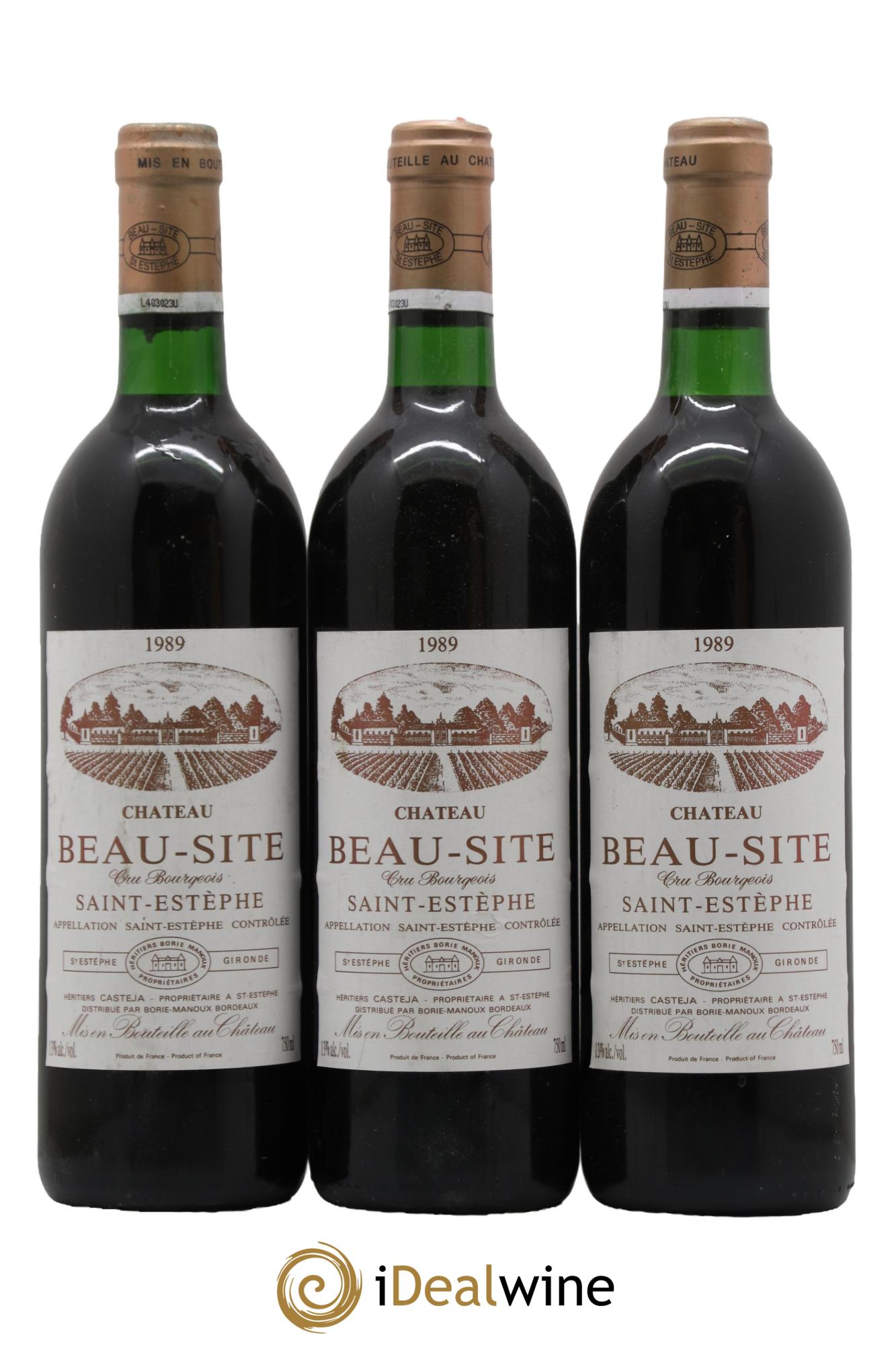 Château Beau Site Cru Bourgeois 1989 - Lot de 3 bouteilles - 0