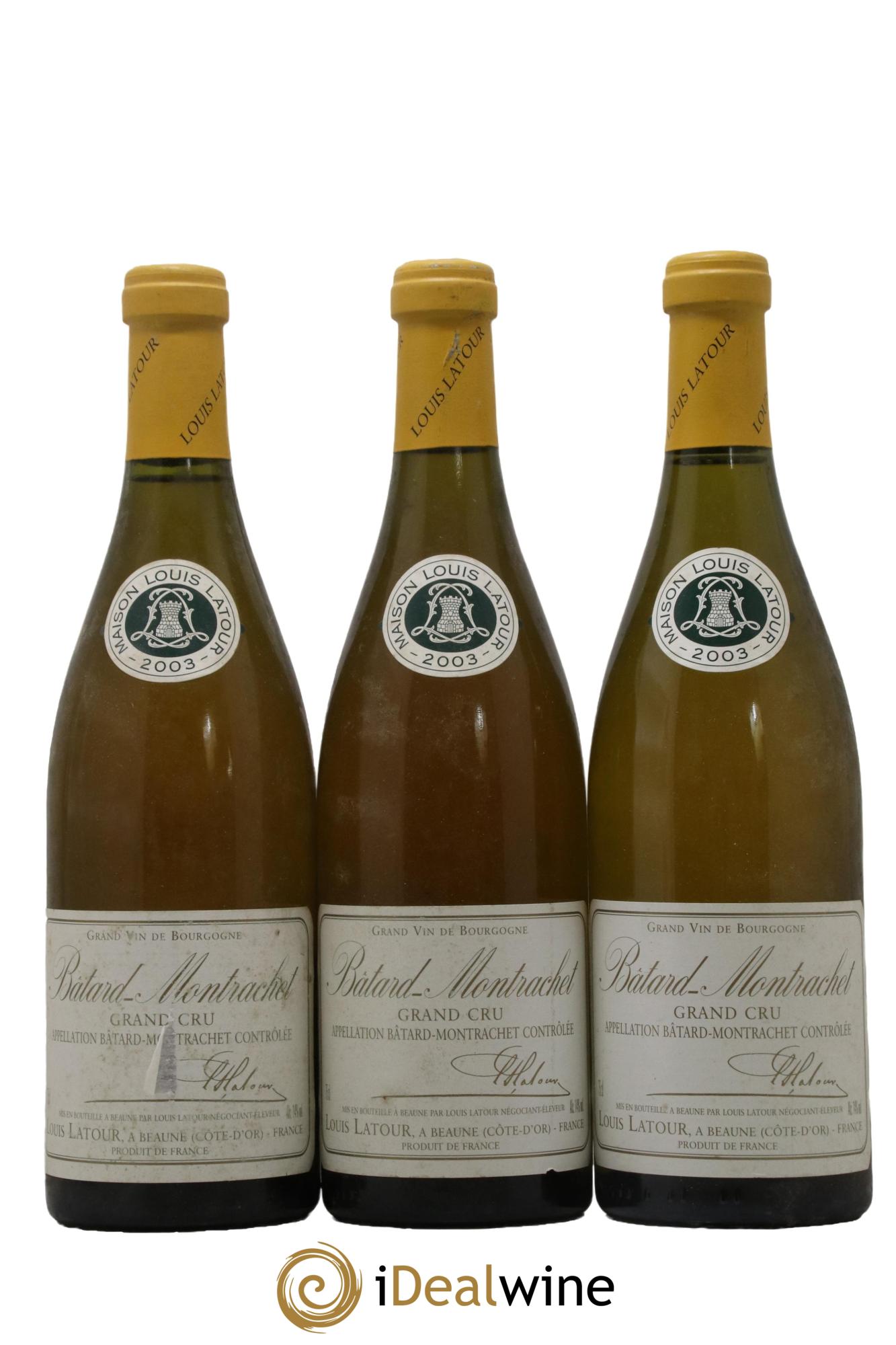 Bâtard-Montrachet Grand Cru Louis Latour  2003 - Lot of 3 bottles - 0