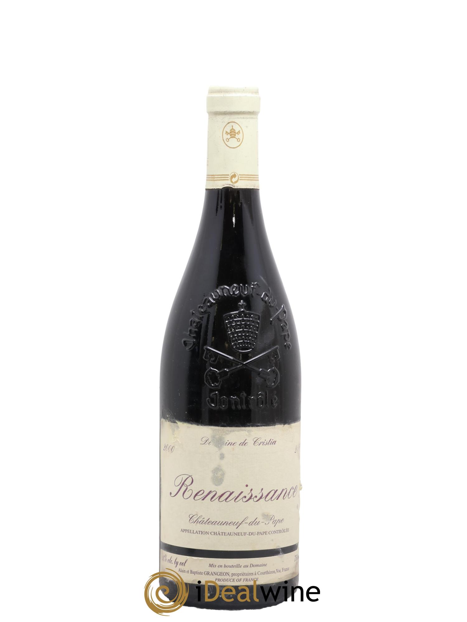 Châteauneuf-du-Pape Renaissance Domaine de Cristia 2000 - Posten von 1 Flasche - 0