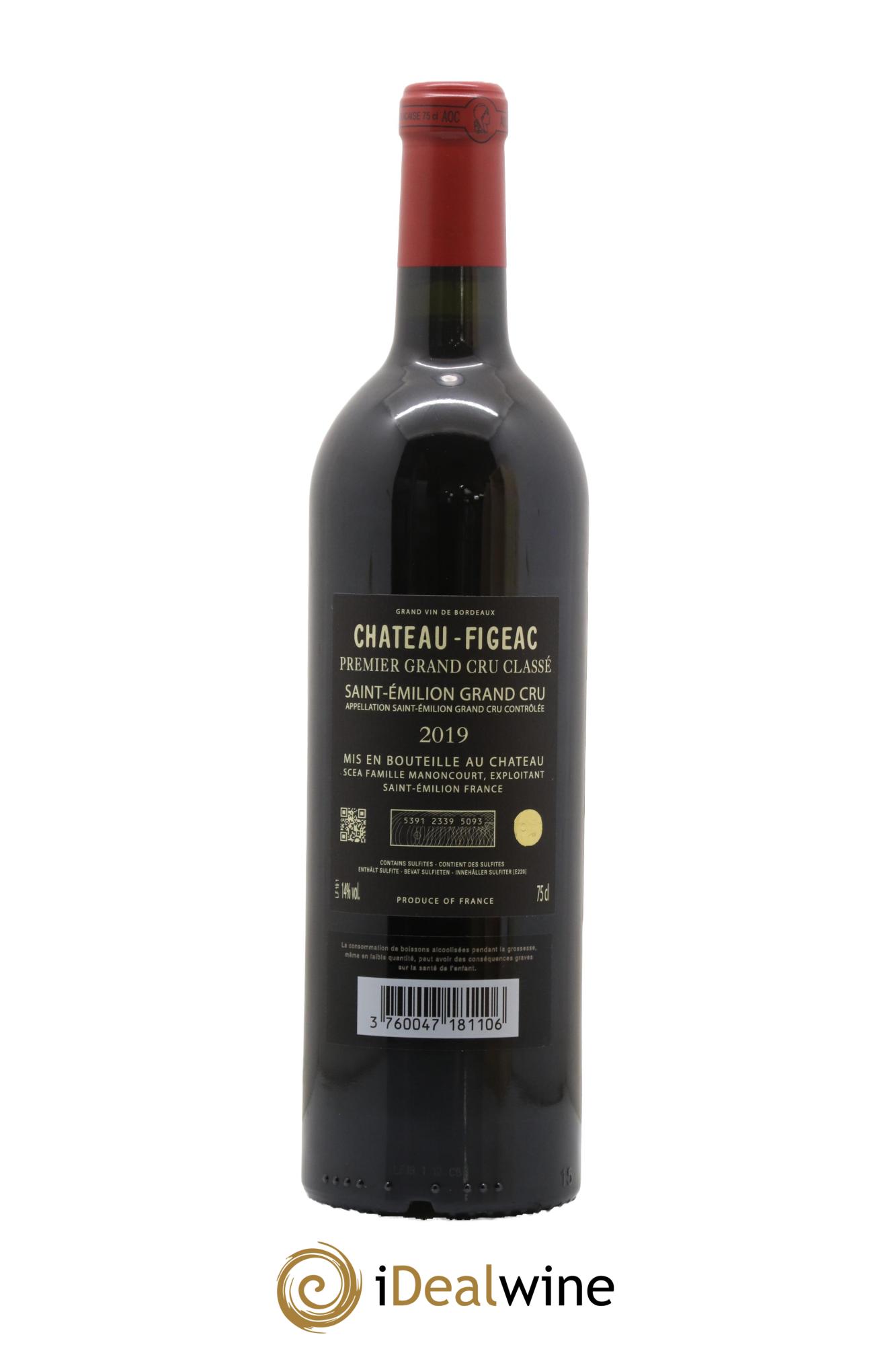Château Figeac 1er Grand Cru Classé A 2019 - Lotto di 1 bottiglia - 2