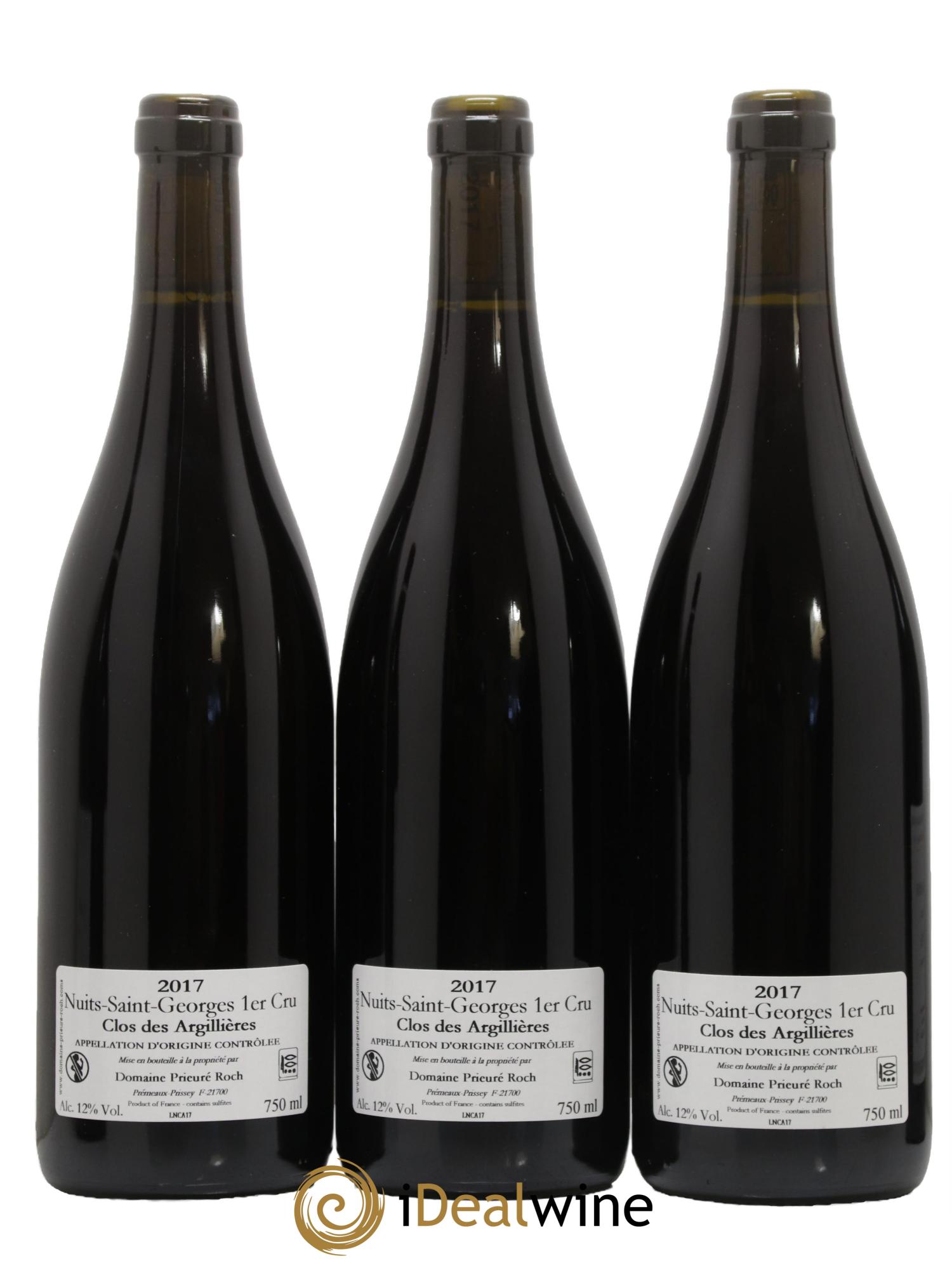 Nuits-Saint-Georges 1er Cru Clos des Argillières Prieuré Roch 2017 - Lot de 3 bouteilles - 1