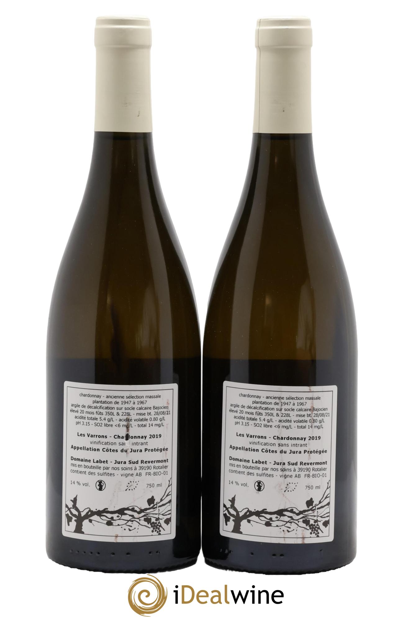 Côtes du Jura Chardonnay Les Varrons Romain - Julien  - Charline Labet 2019 - Lot of 2 bottles - 1