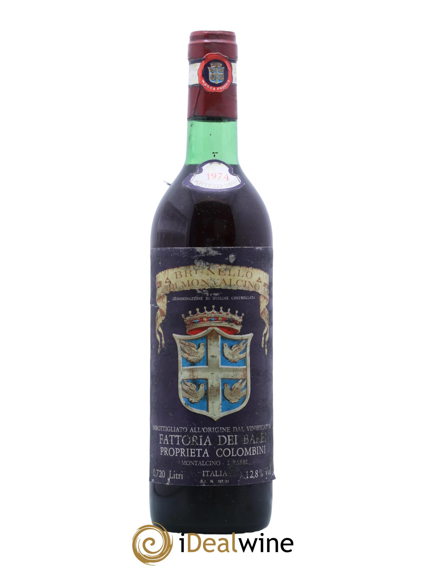 Brunello di Montalcino Barbi 1974 - Lot de 1 bouteille - 0