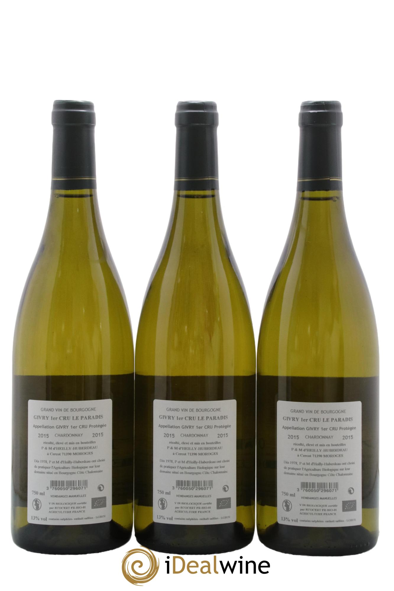 Givry 1er Cru Le Paradis Jean-Pierre Gillot 2015 - Posten von 3 Flaschen - 1