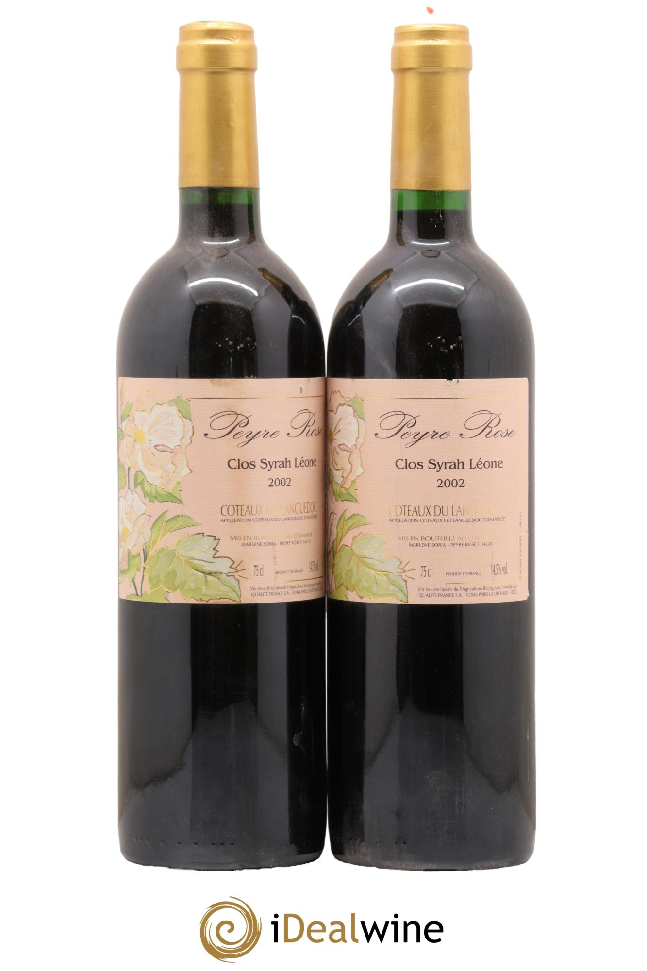 Coteaux du Languedoc Domaine Peyre Rose Belle Léone (anciennement Syrah Léone) Marlène Soria 2002 - Lot de 2 bouteilles - 0