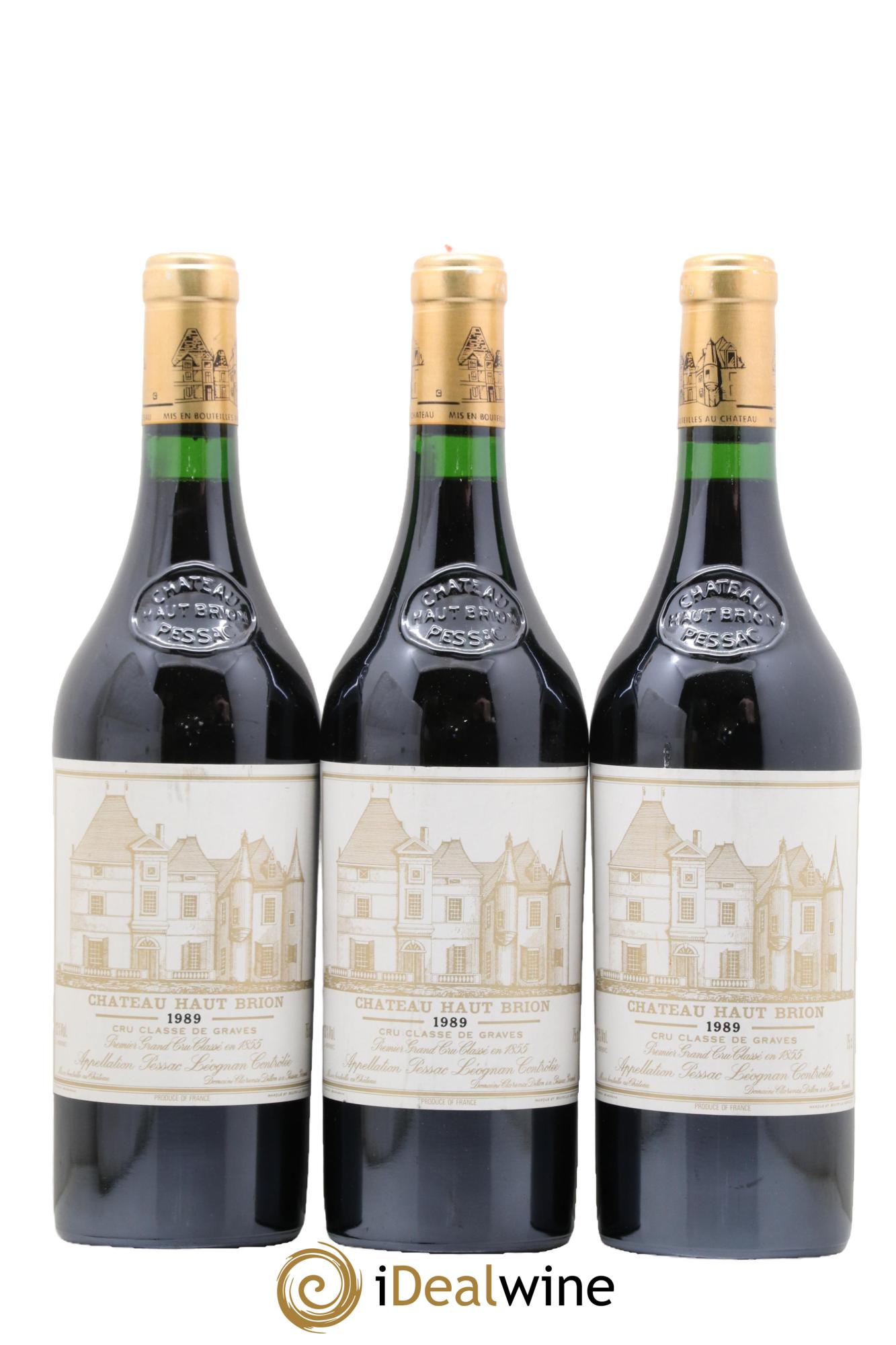 Château Haut Brion 1er Grand Cru Classé 1989 - Lot de 3 bouteilles - 0
