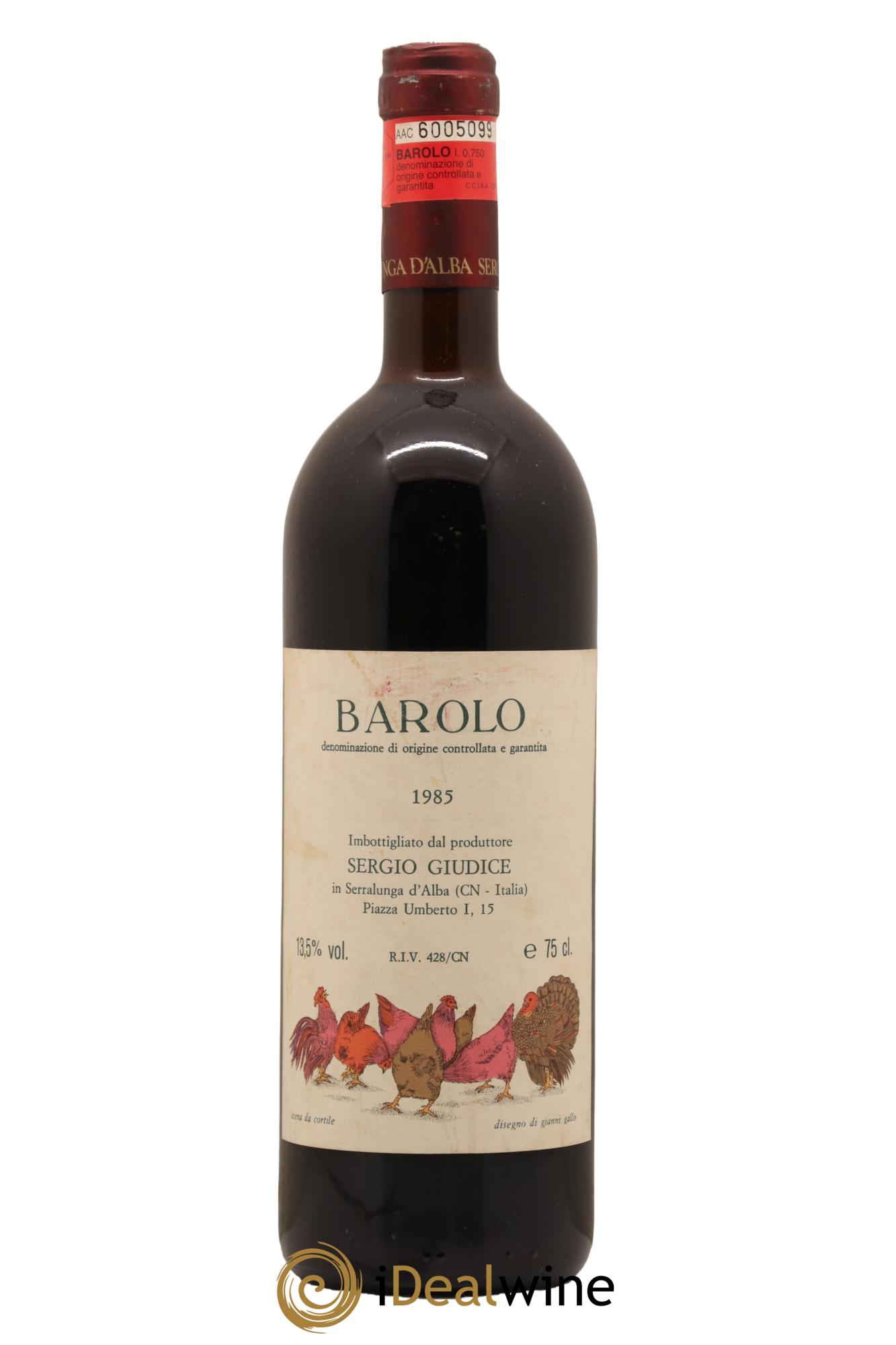 Barolo DOCG Sergio Giudice 1985 - Lotto di 1 bottiglia - 0