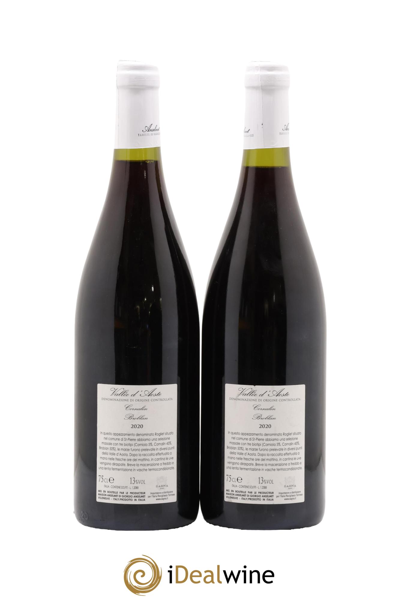 Italie Vallée D'Aoste Broblan Anselmet 2020 - Lot of 2 bottles - 1