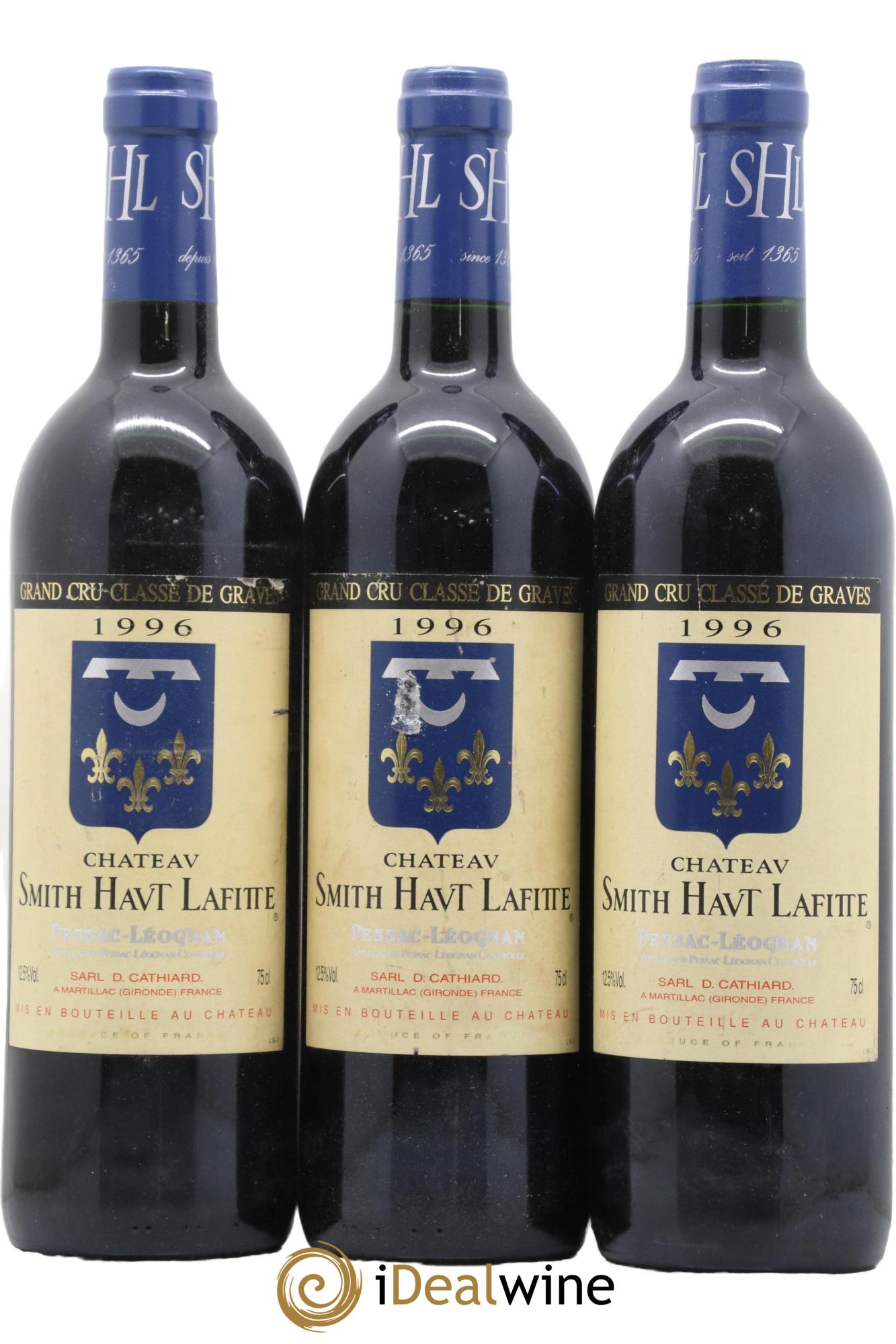 Château Smith Haut Lafitte Cru Classé de Graves 1996 - Lot de 3 bouteilles - 0