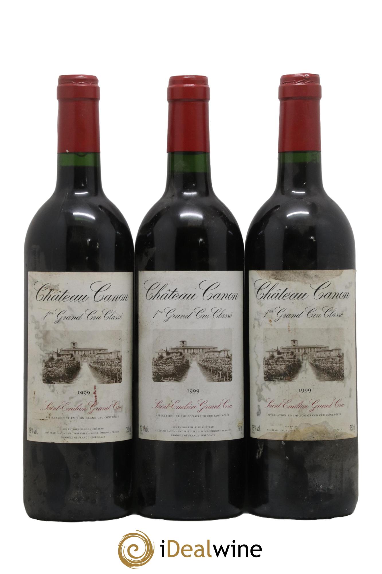 Château Canon 1er Grand Cru Classé B 1999 - Lot de 3 bouteilles - 0