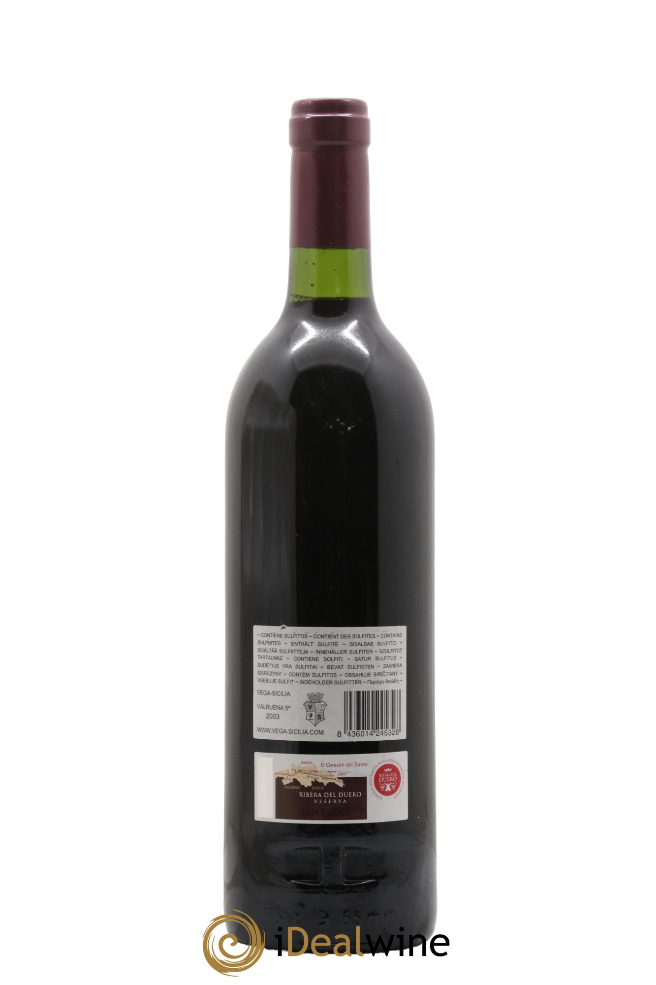 Ribera Del Duero DO Vega Sicilia Valbuena 5 ano Famille Alvarez 2003 - Lot of 1 bottle - 1