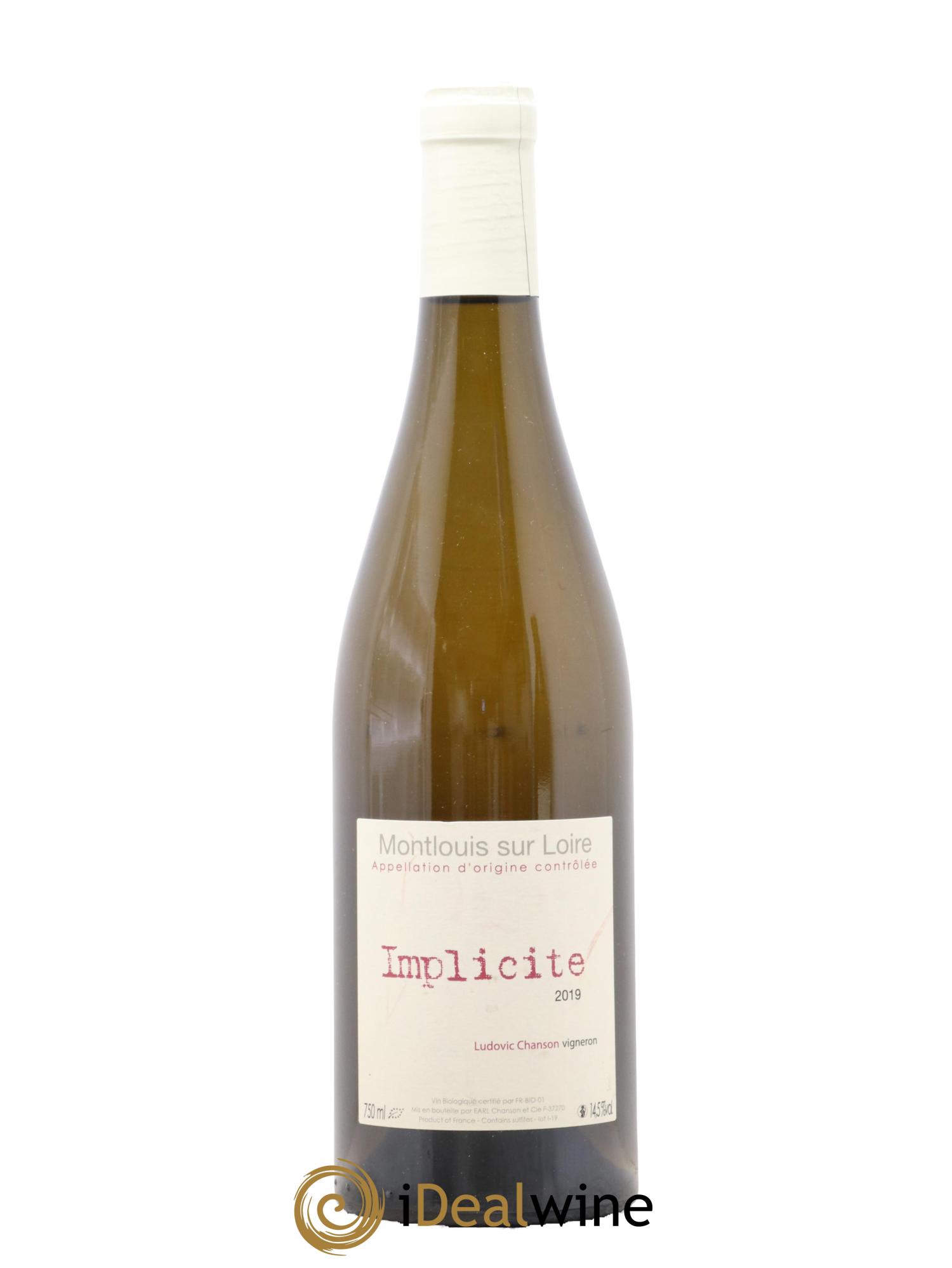Montlouis-sur-Loire Implicite Ludovic Chanson 2019 - Lot de 1 bouteille - 0