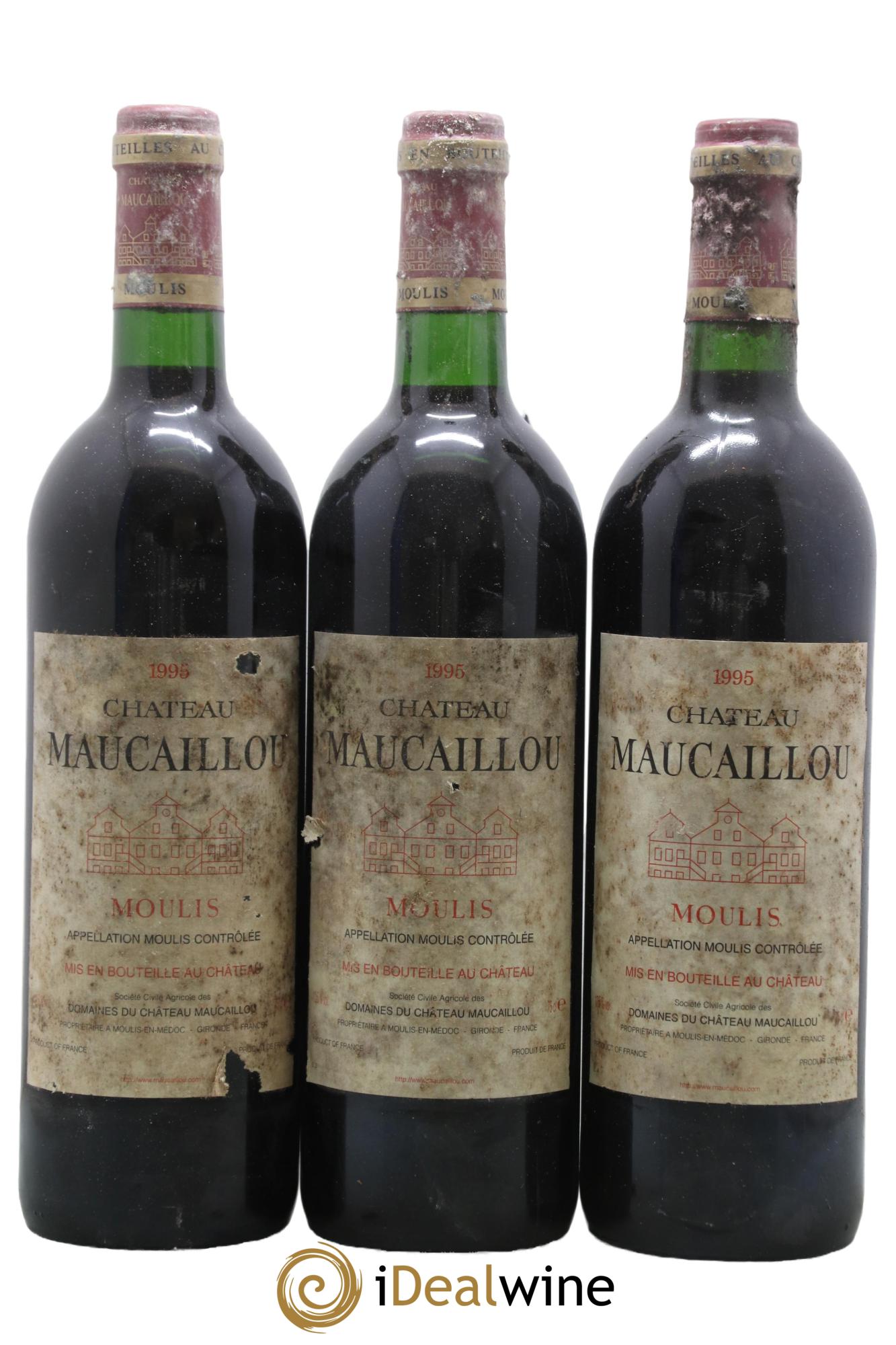 Château Maucaillou 1995 - Lotto di 3 bottiglie - 0