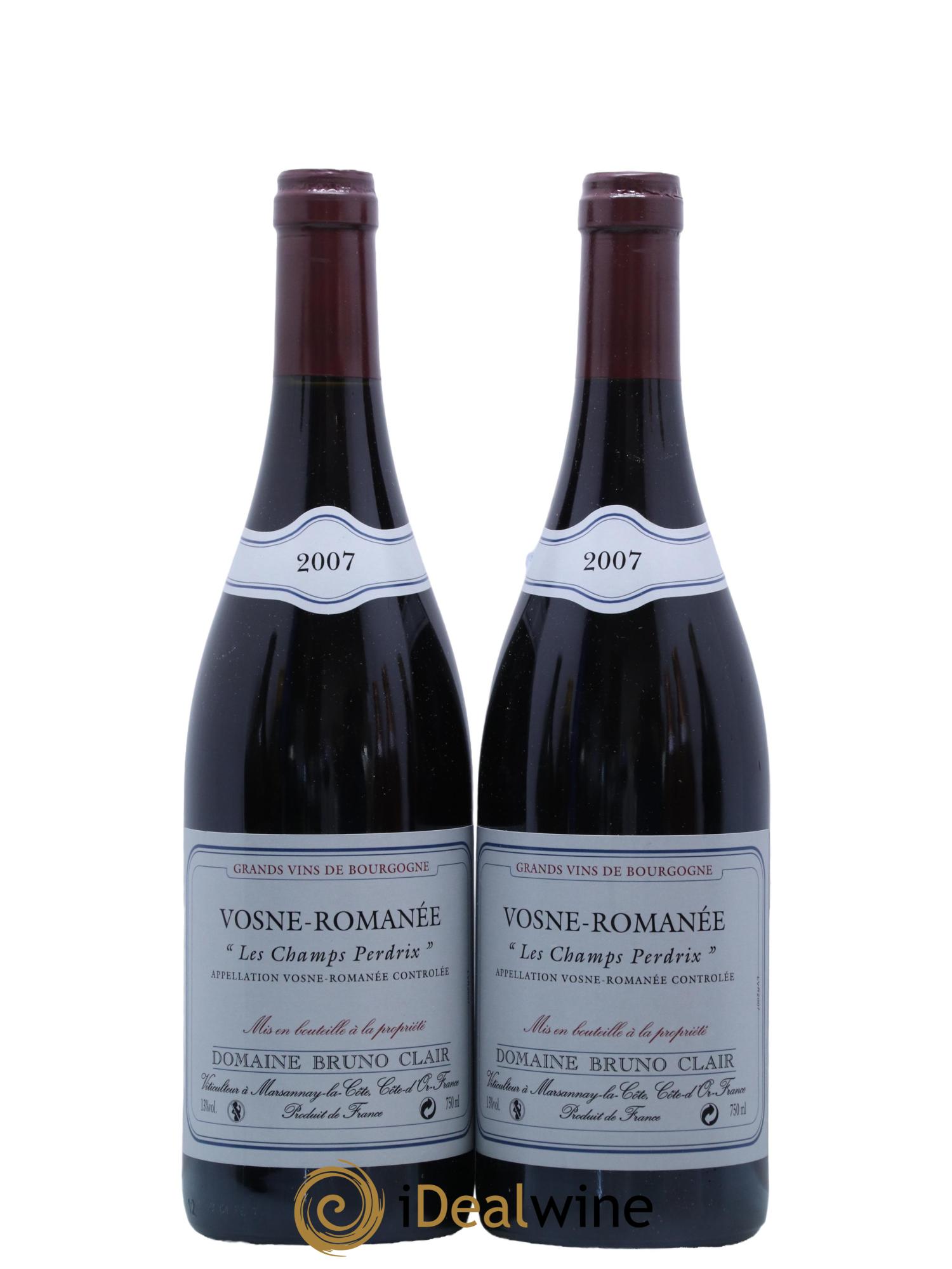 Vosne-Romanée Les Champs Perdrix Bruno Clair (Domaine) 2007 - Lot de 2 bouteilles - 0