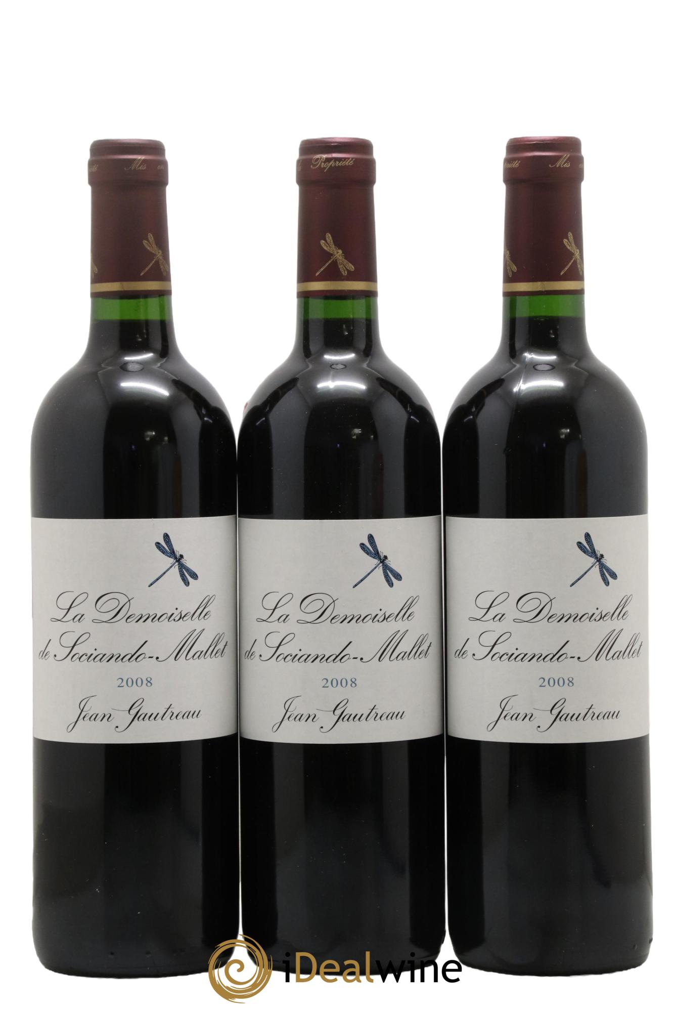 Demoiselle de Sociando Mallet Second Vin 2008 - Lot of 3 bottles - 0
