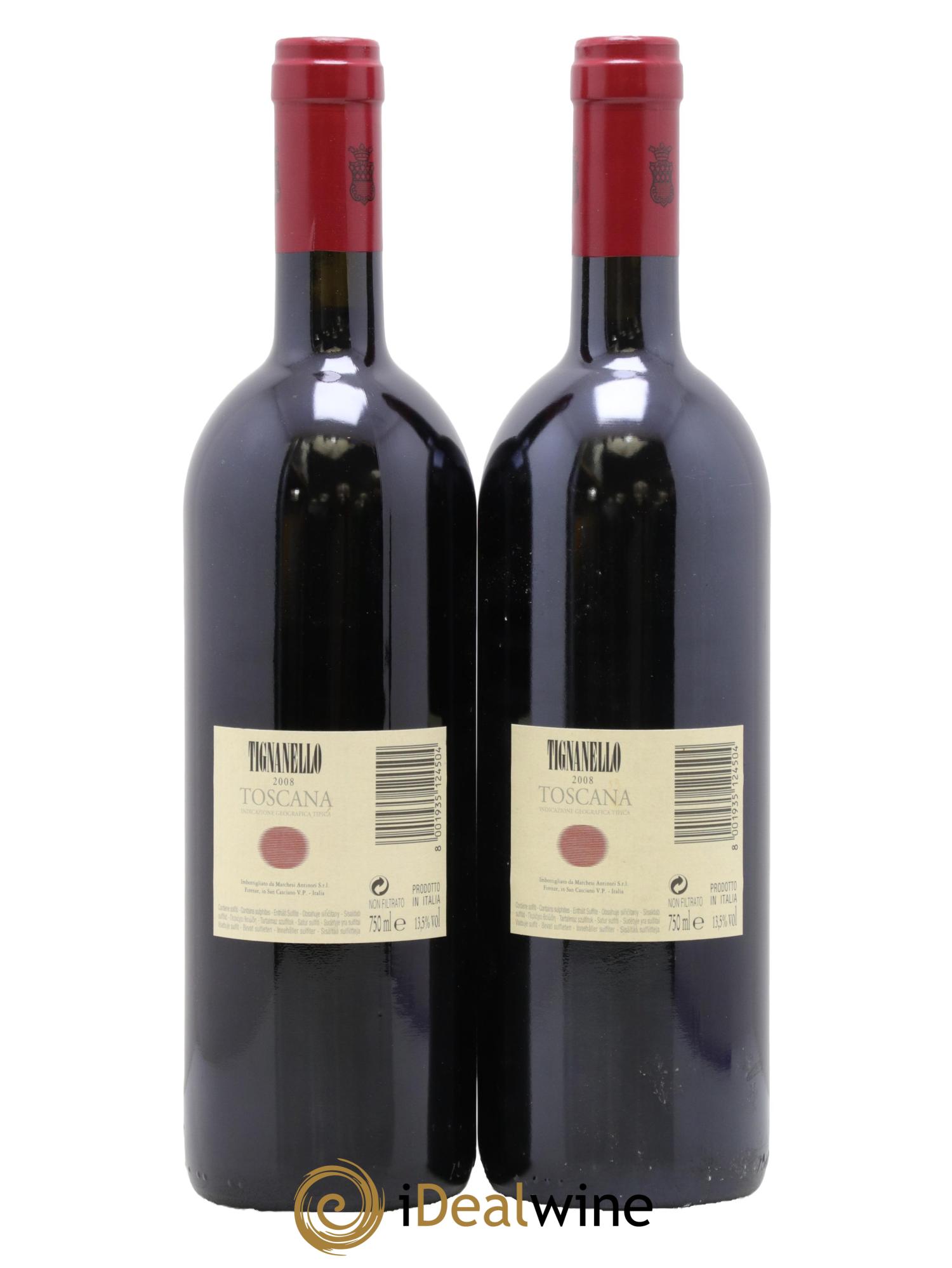Toscana IGT Tignanello Tenuta Tignanello - Marchesi Antinori 2008 - Lot de 2 bouteilles - 1