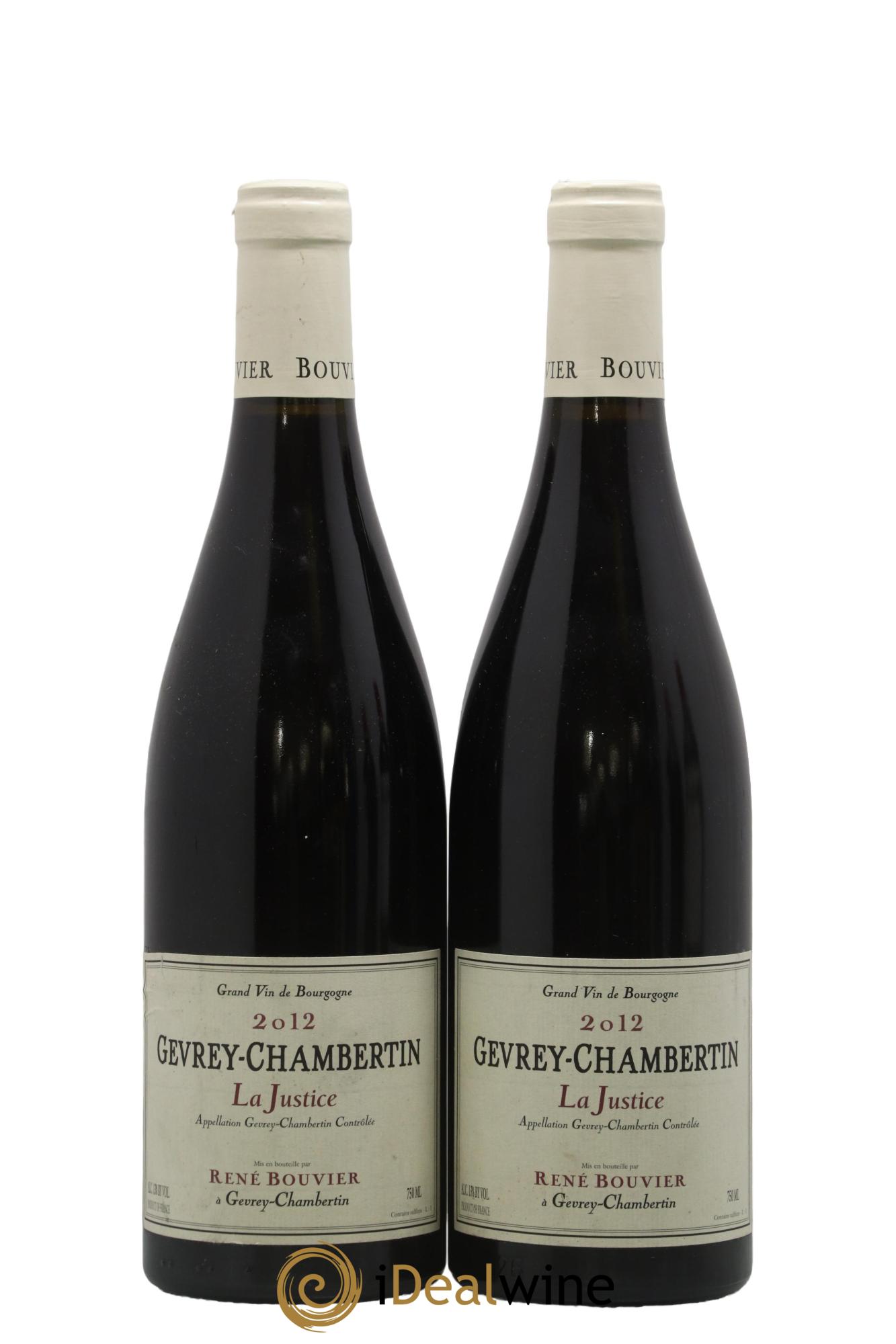 Gevrey-Chambertin La Justice René Bouvier (Domaine) 2012 - Lot de 2 bouteilles - 0