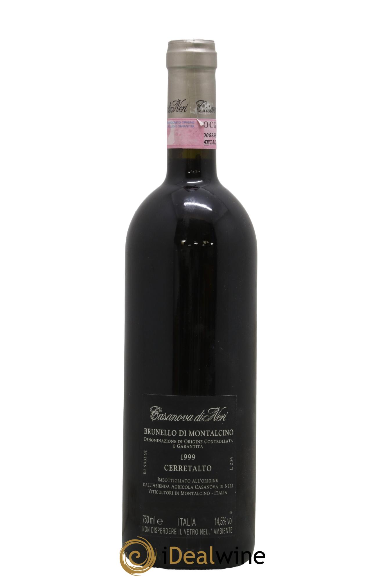 Brunello di Montalcino DOCG Cerretalto Casanova di Neri - Giacomo Neri 1999 - Lot de 1 bouteille - 1