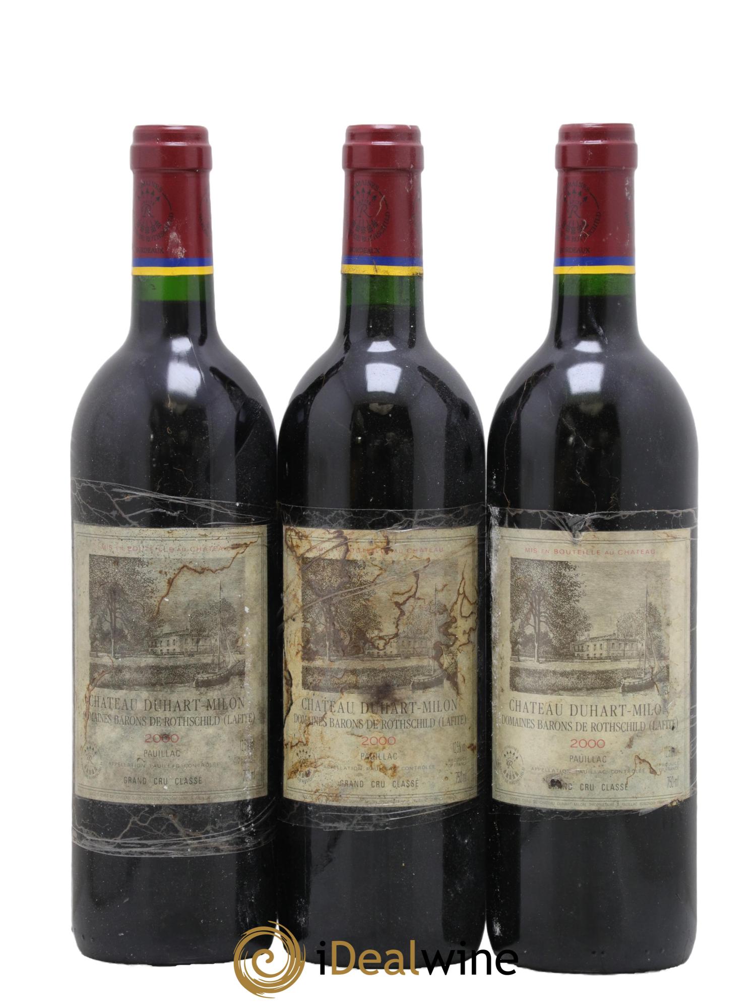 Château Duhart-Milon 4ème Grand Cru Classé 2000 - Lot of 3 bottles - 0