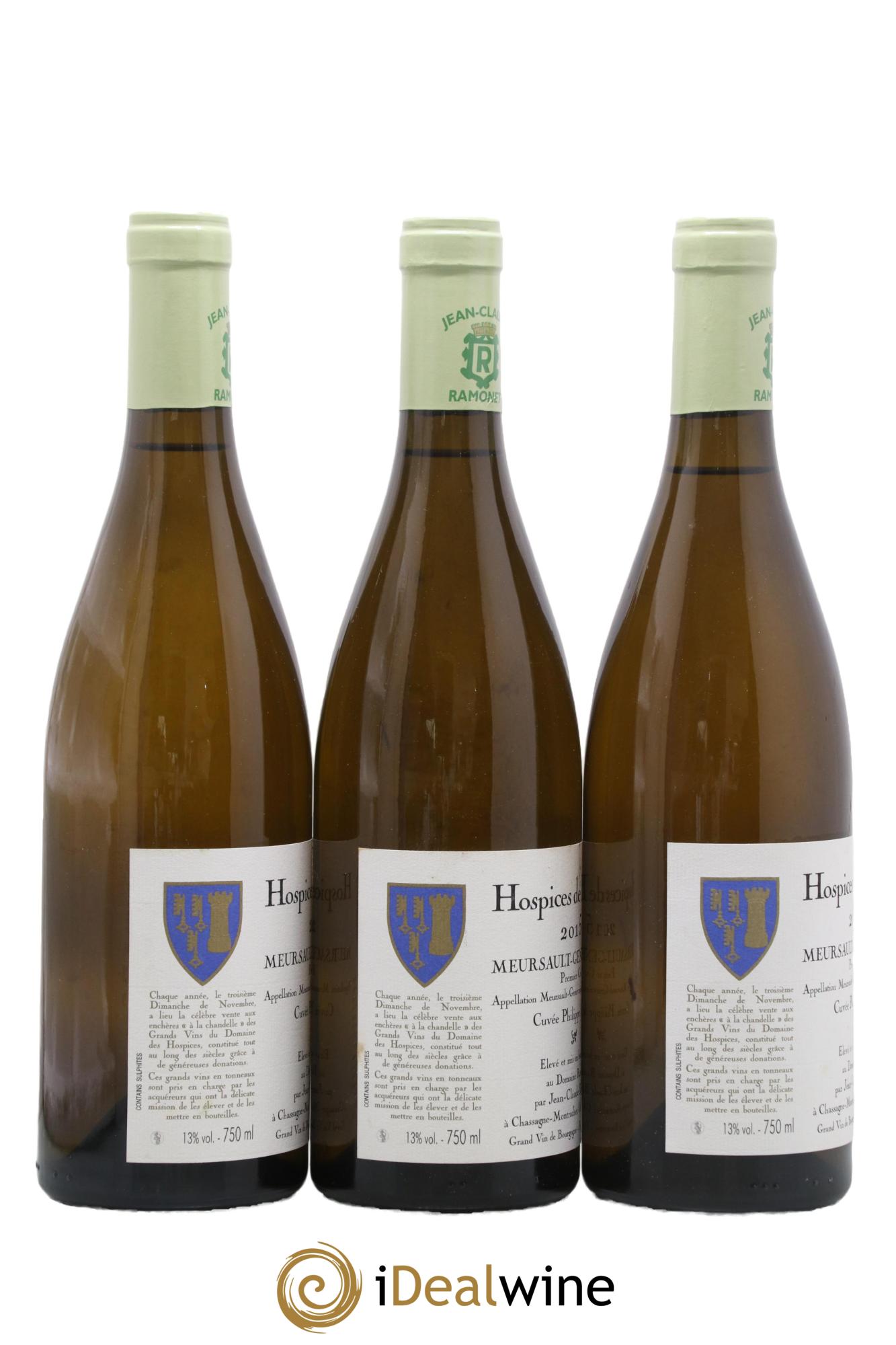 Meursault Genevrières Hospices de Beaune Jean Claude Ramonet 2015 - Lot de 3 bouteilles - 1