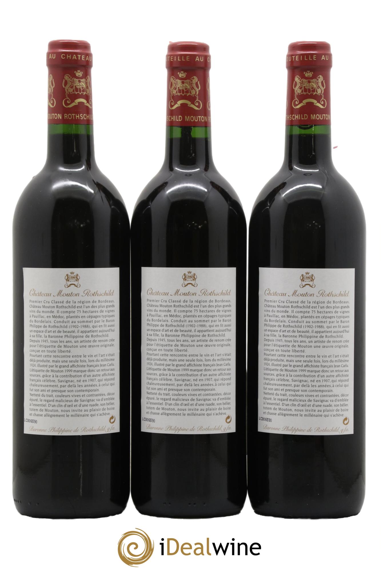 Château Mouton Rothschild 1er Grand Cru Classé 1999 - Lot of 12 bottles - 6