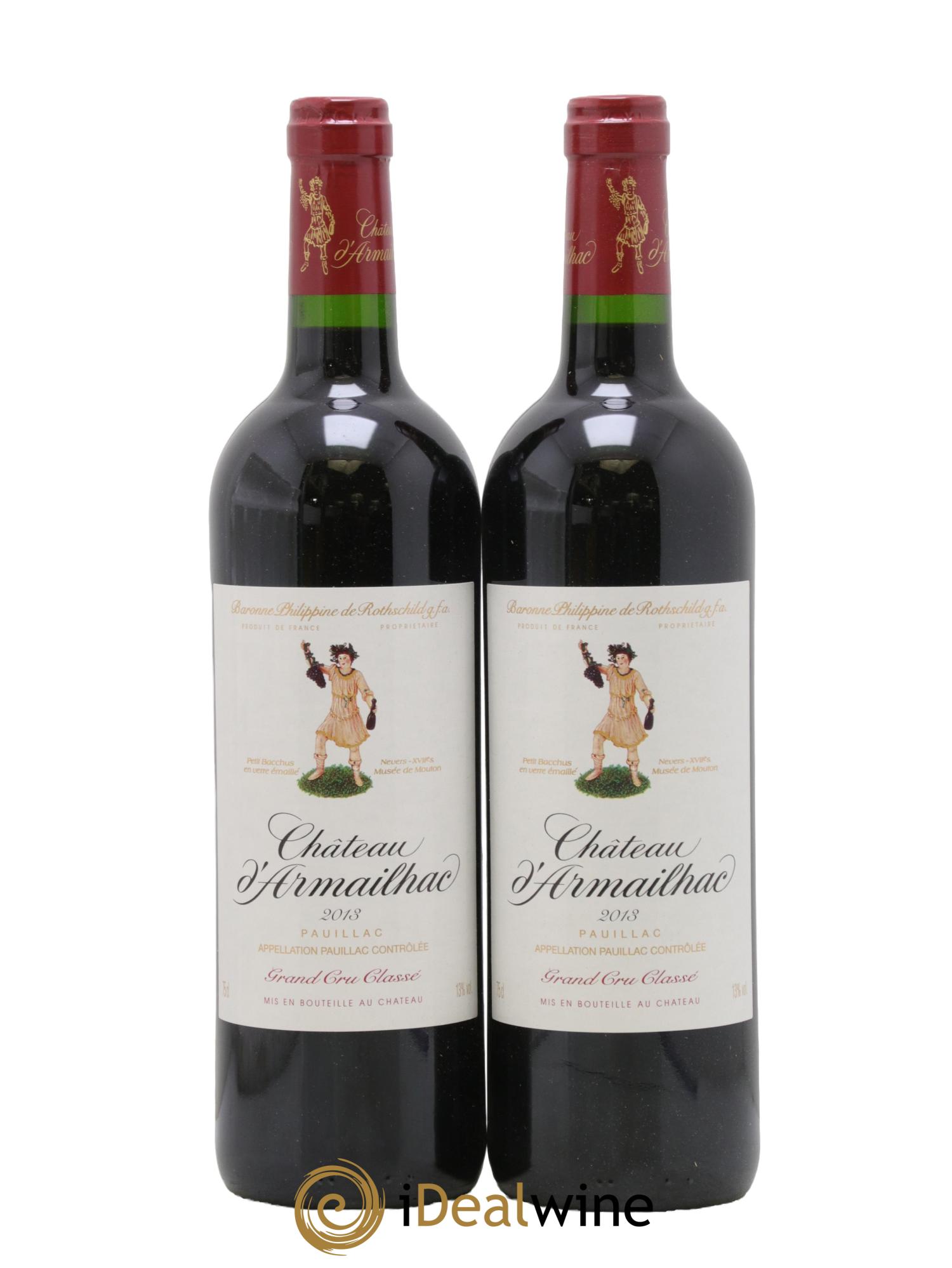 Château d' Armailhac - Mouton Baron(ne) Philippe 5ème Grand Cru Classé 2013 - Posten von 2 Flaschen - 0