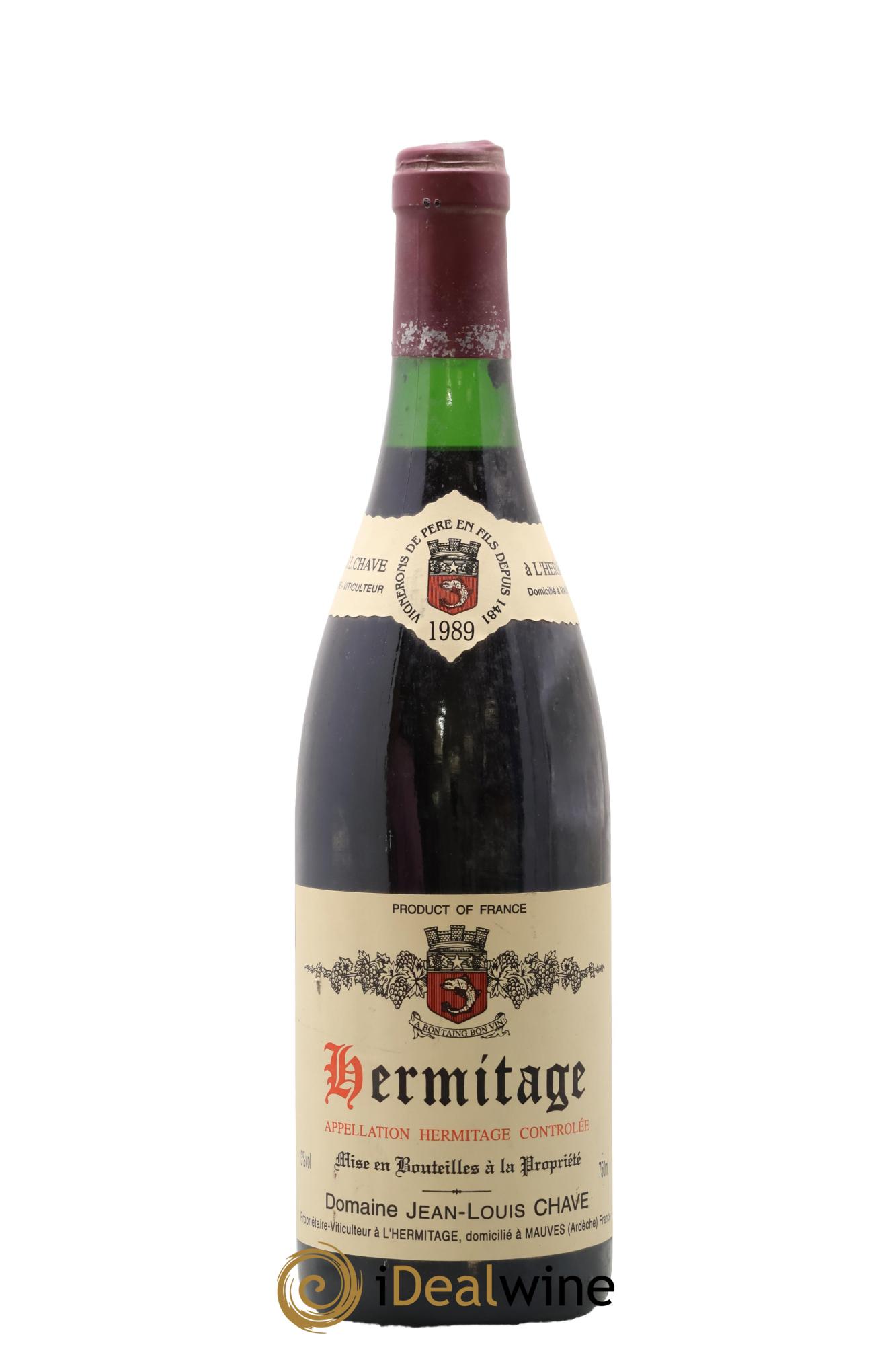 Hermitage Jean-Louis Chave 1989 - Lot de 1 bouteille - 0