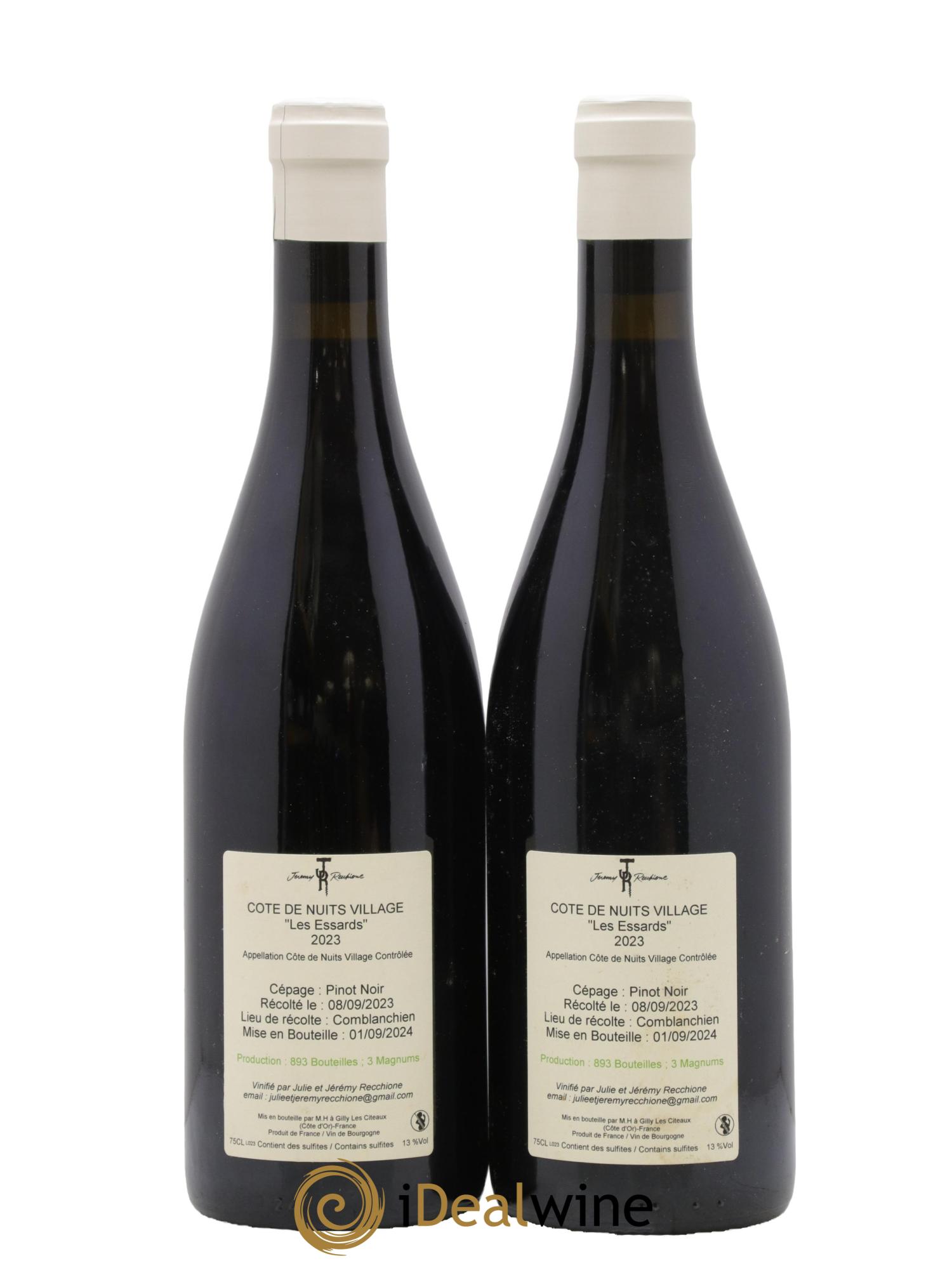 Côte de Nuits-Villages Les Essards Jérémy Recchione 2023 - Lot de 2 bouteilles - 1