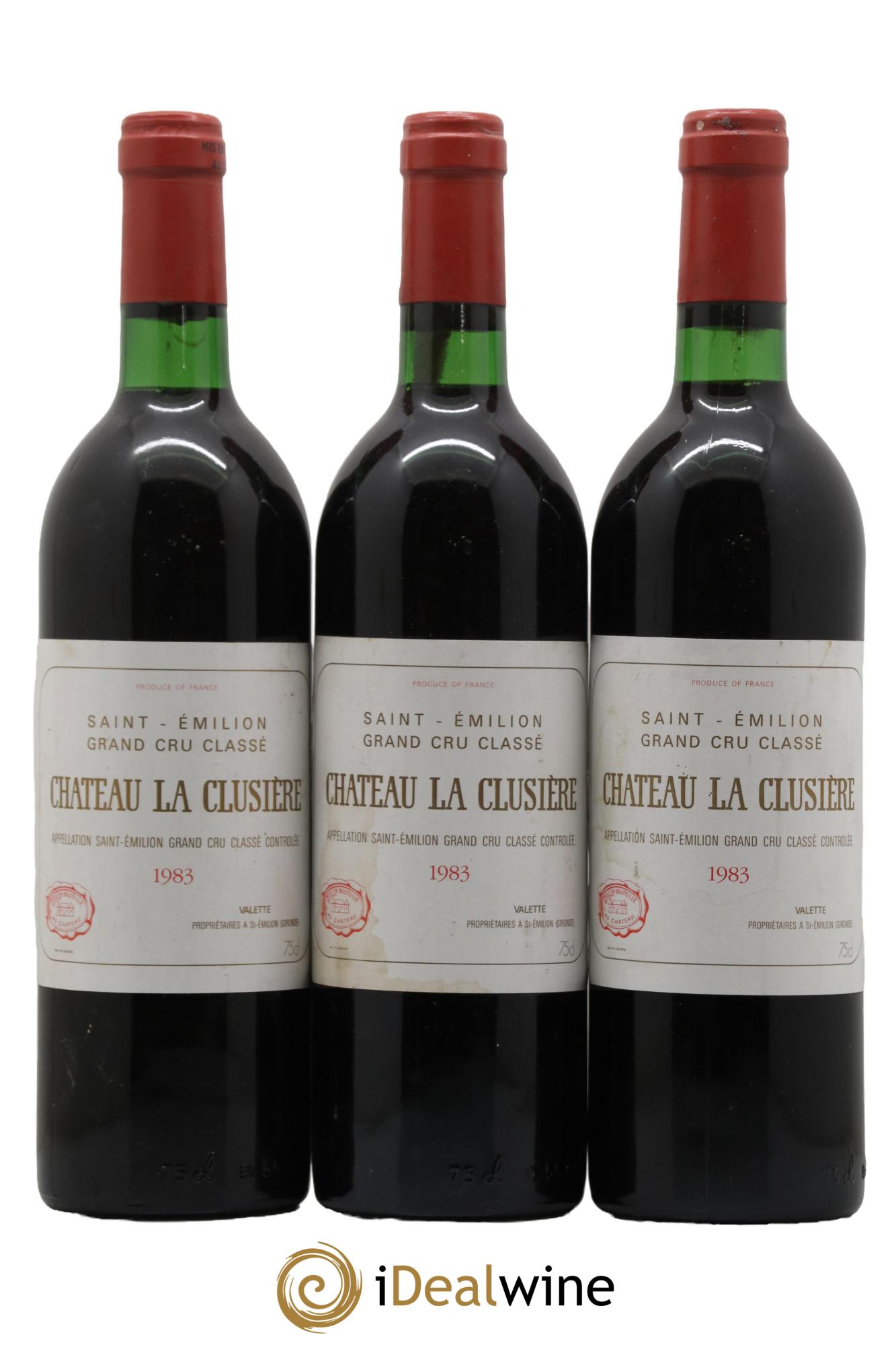 Château la Clusière 1983 - Lot de 3 bouteilles - 0