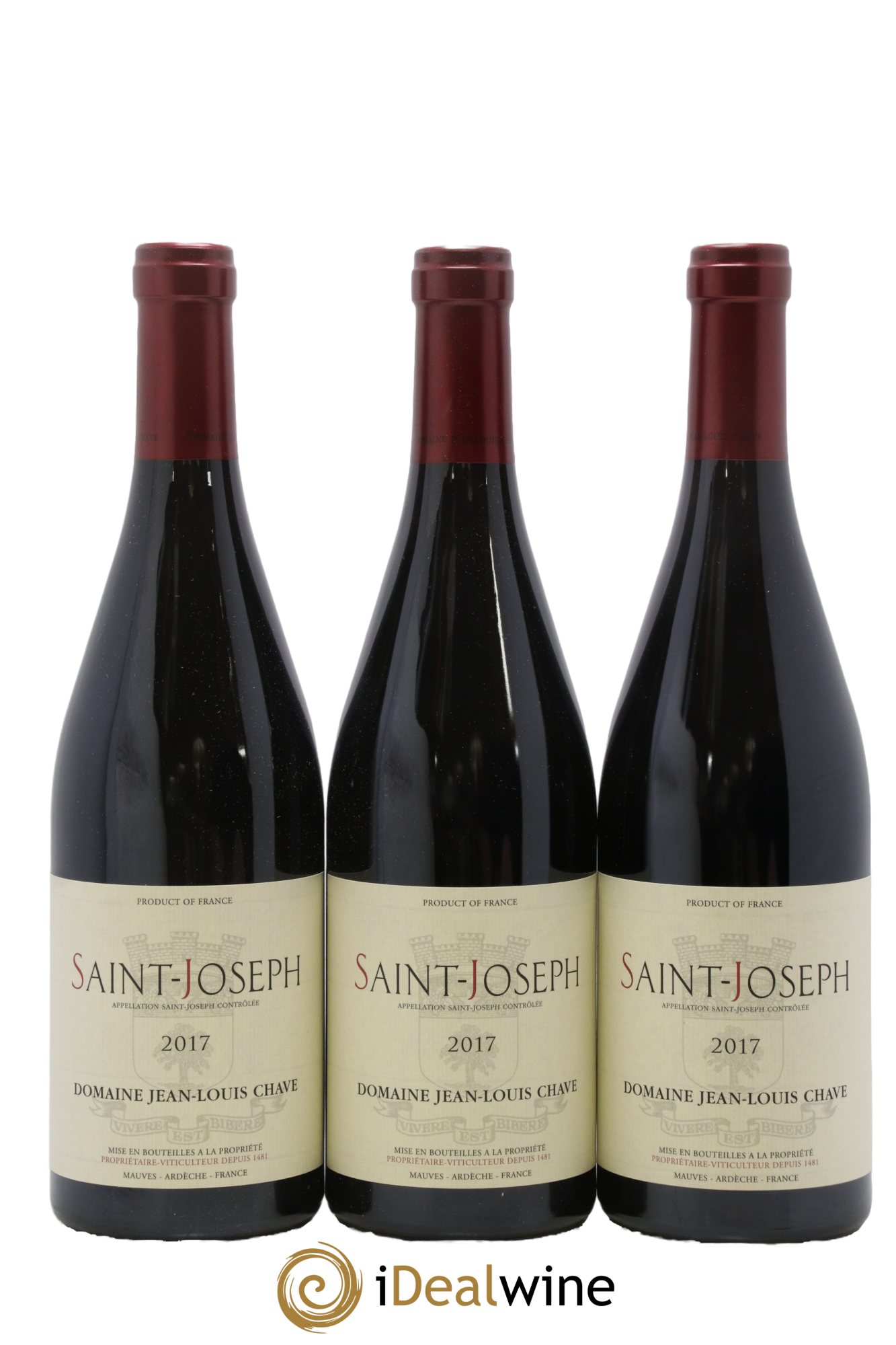 Saint-Joseph Jean-Louis Chave 2017 - Lot of 3 bottles - 0