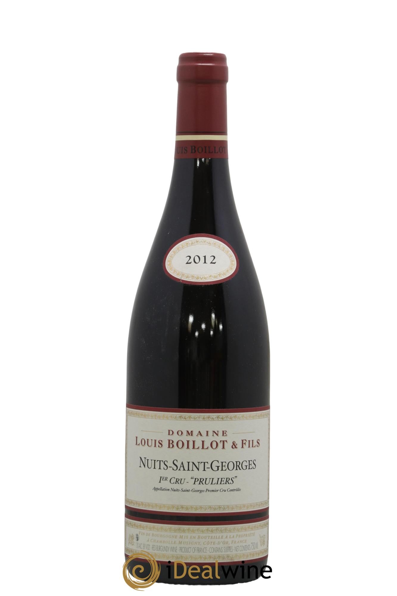 Nuits-Saint-Georges 1er Cru Les Pruliers Louis Boillot et Fils 2012 - Lot de 1 bouteille - 0