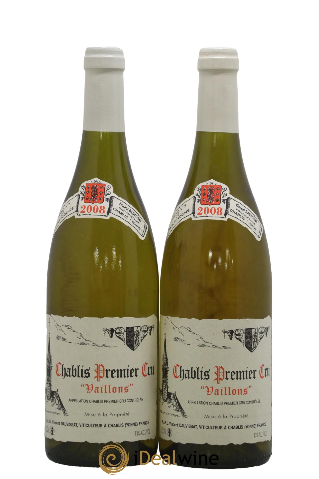 Chablis 1er Cru Vaillons Vincent Dauvissat (Domaine) 2008 - Posten von 2 Flaschen - 0