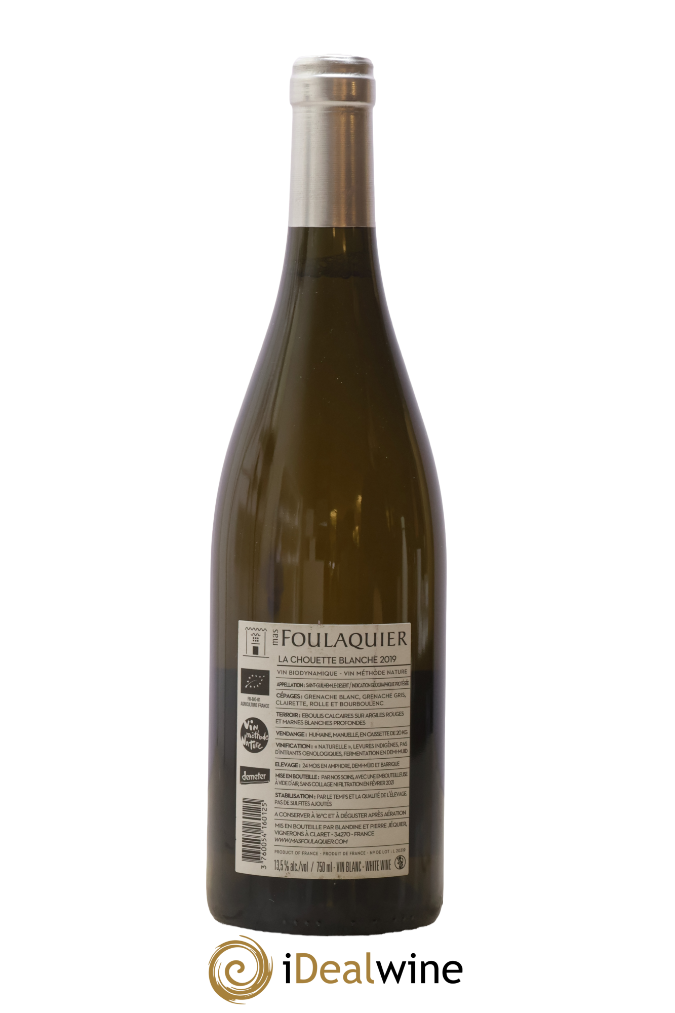 Pays d'Hérault Saint-Guilhem-le-Désert La Chouette Blanche Foulaquier 2019 - Lotto di 1 bottiglia - 1