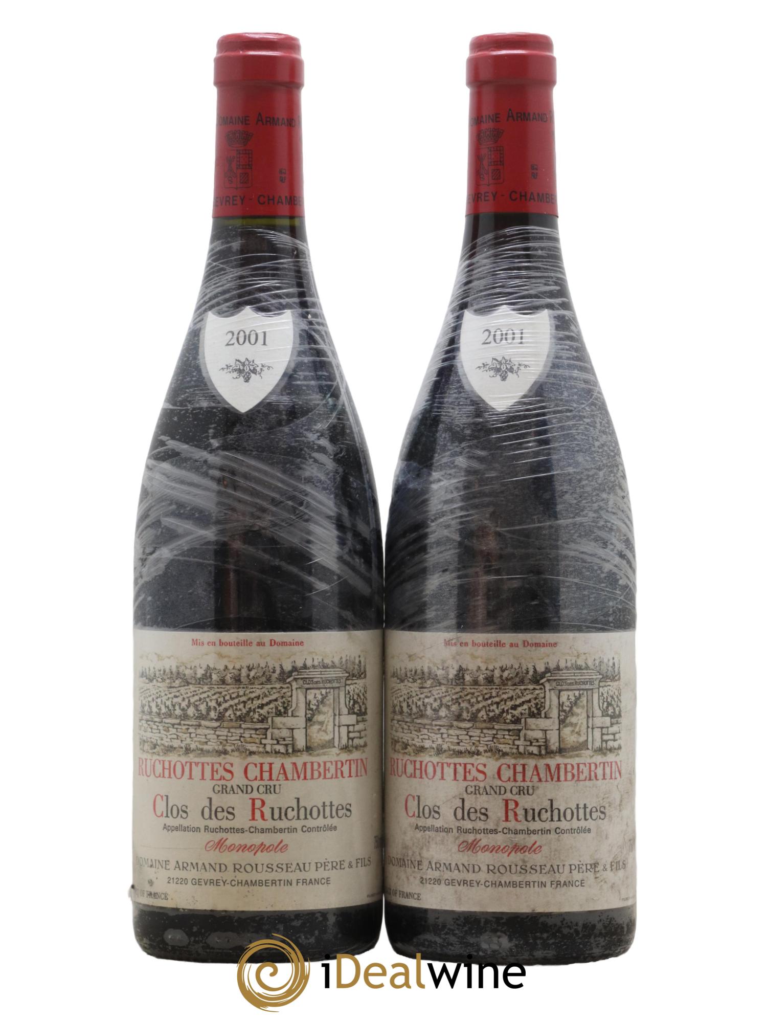 Ruchottes-Chambertin Grand Cru Clos des Ruchottes Armand Rousseau (Domaine) 2001 - Lot of 2 bottles - 0