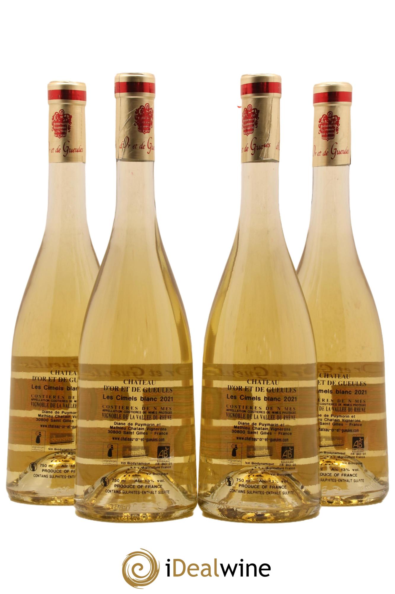 Costières de Nîmes Les Cimels Chateau d Or et de Gueules 2021 - Lot de 4 bouteilles - 1