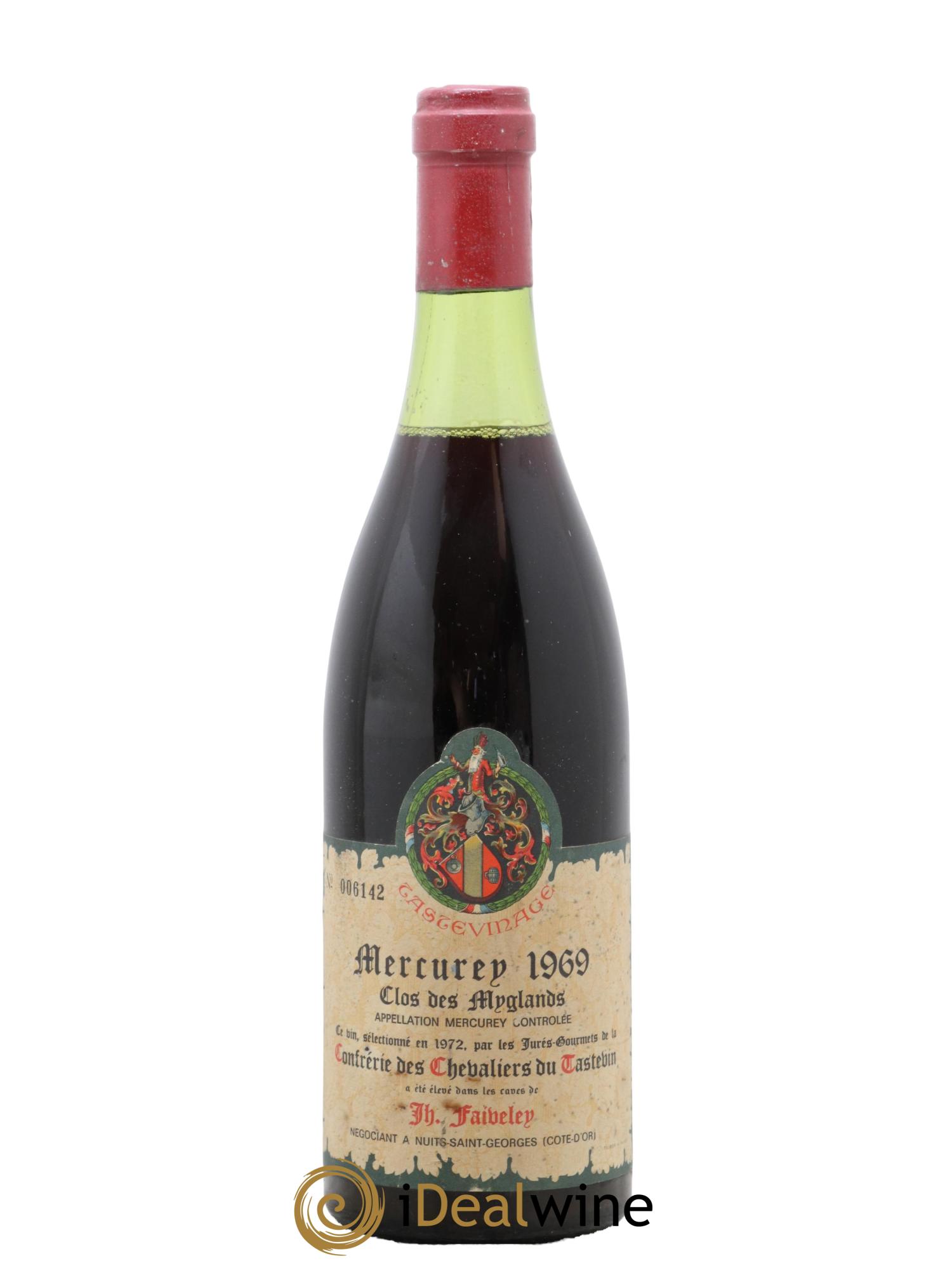 Mercurey Clos des Myglands Confrérie des Chevaliers du Tastevin Faiveley 1969 - Lot de 1 bouteille - 0