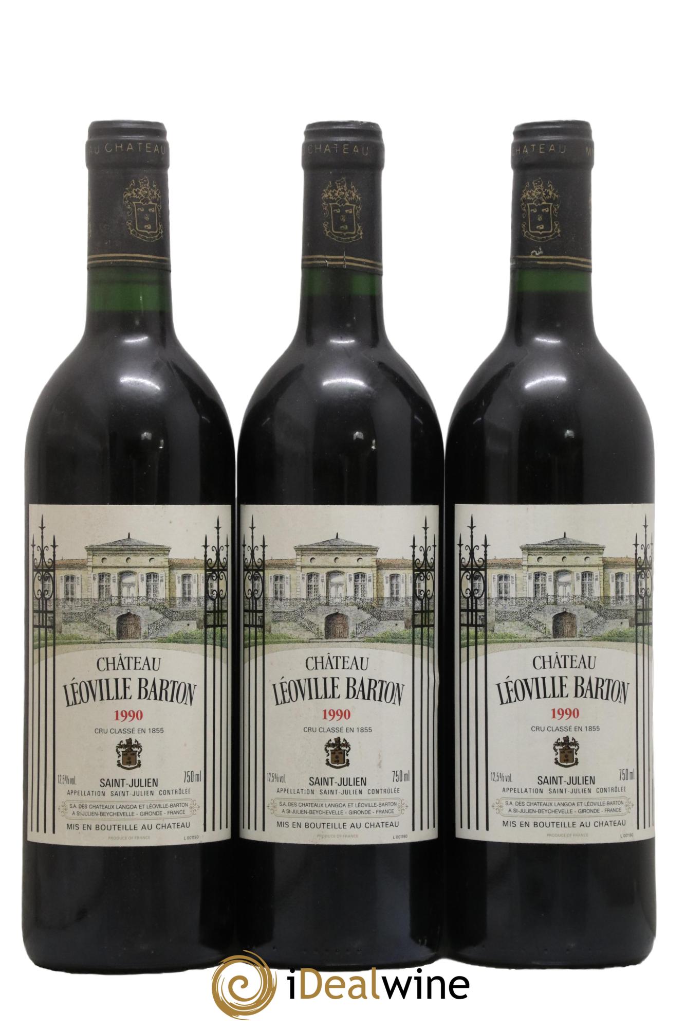 Château Léoville Barton 2ème Grand Cru Classé 1990 - Lot of 3 bottles - 0