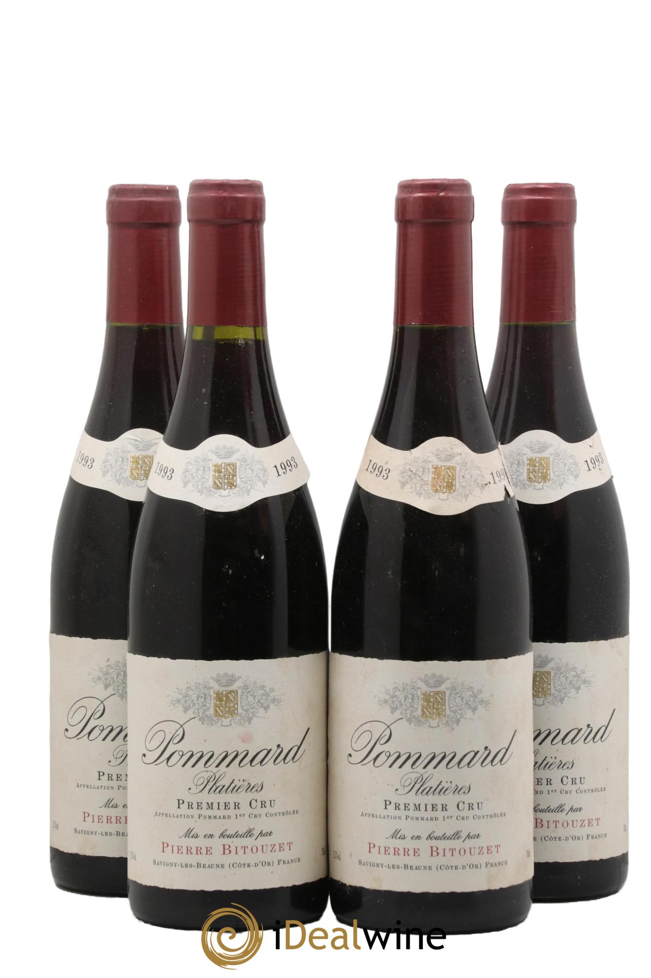 Pommard 1er Cru Platières Pierre Bitouzet 1993 - Lot de 4 bouteilles - 0