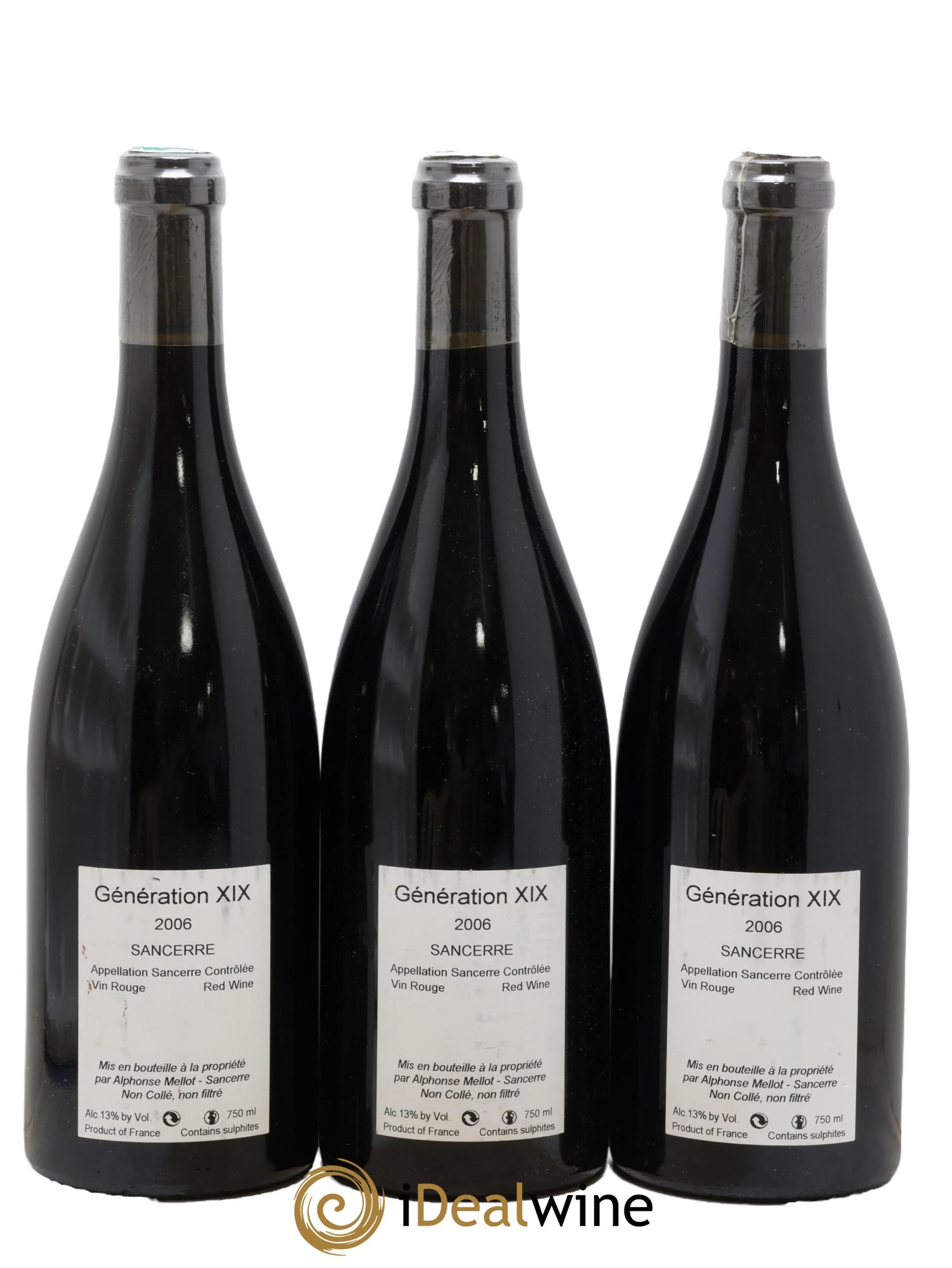 Sancerre Génération XIX Alphonse Mellot 2006 - Posten von 3 Flaschen - 1