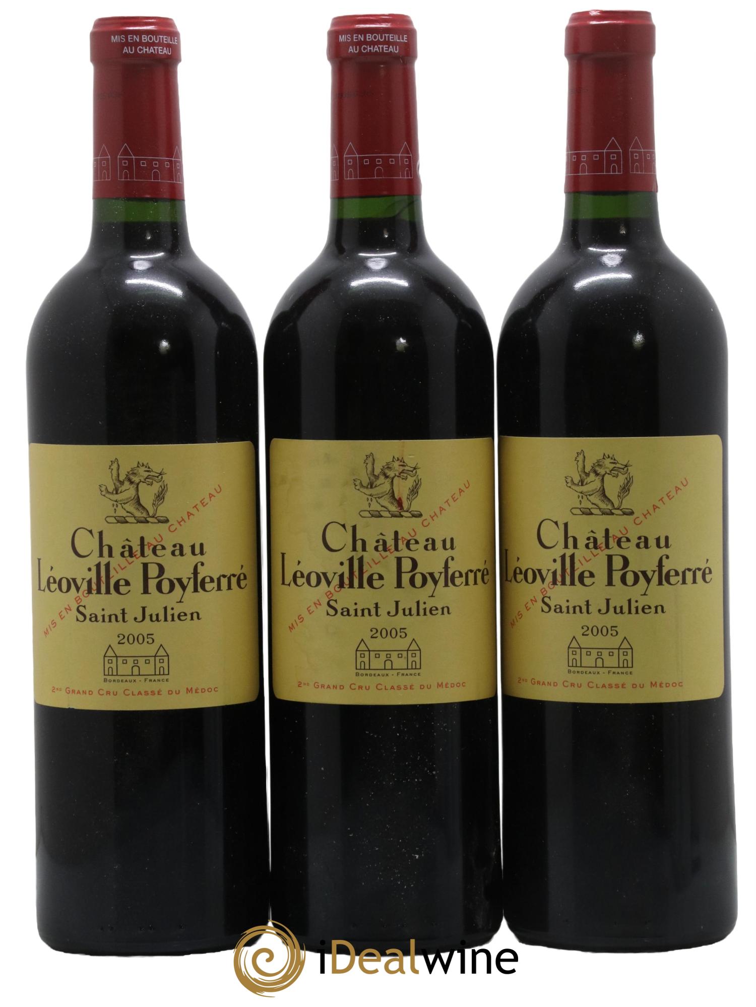 Château Léoville Poyferré 2ème Grand Cru Classé 2005 - Lot de 3 bouteilles - 0