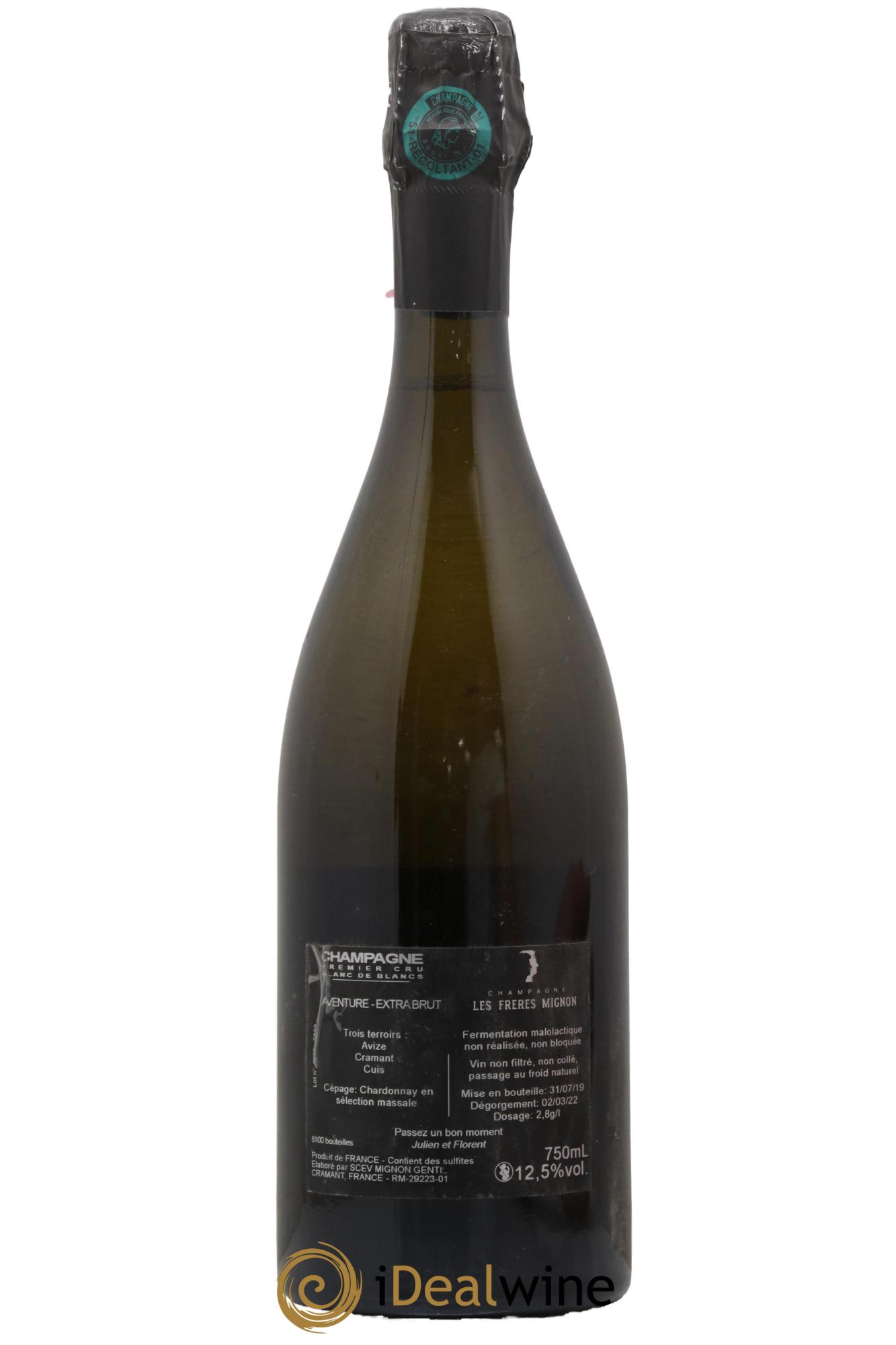 Champagne 1er Cru L'Aventure Extra Brut Les Frères Mignons - Lot de 1 bouteille - 1