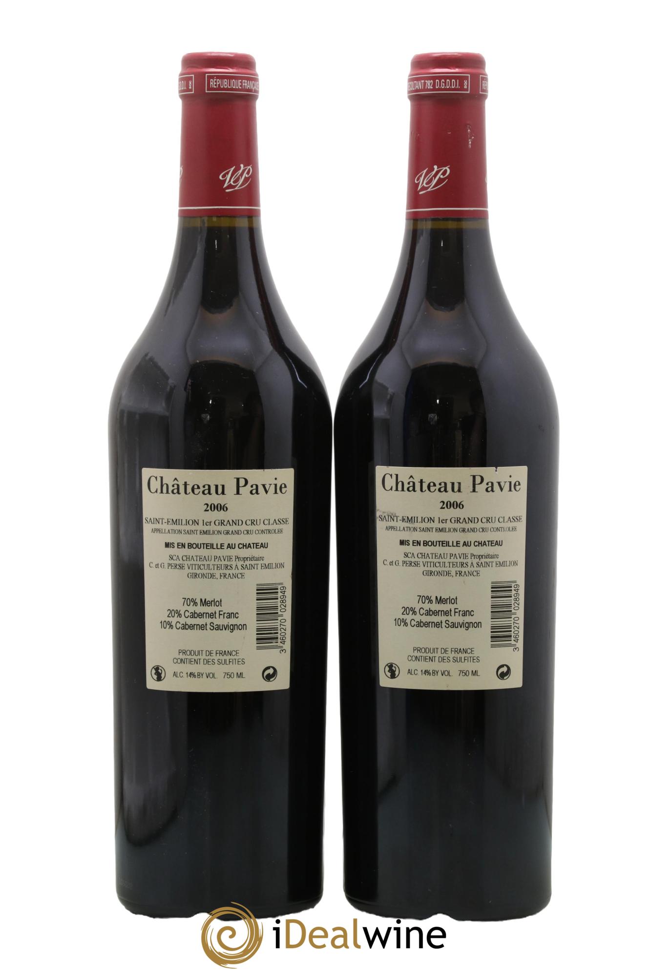 Château Pavie 1er Grand Cru Classé A  2006 - Lot de 2 bouteilles - 1