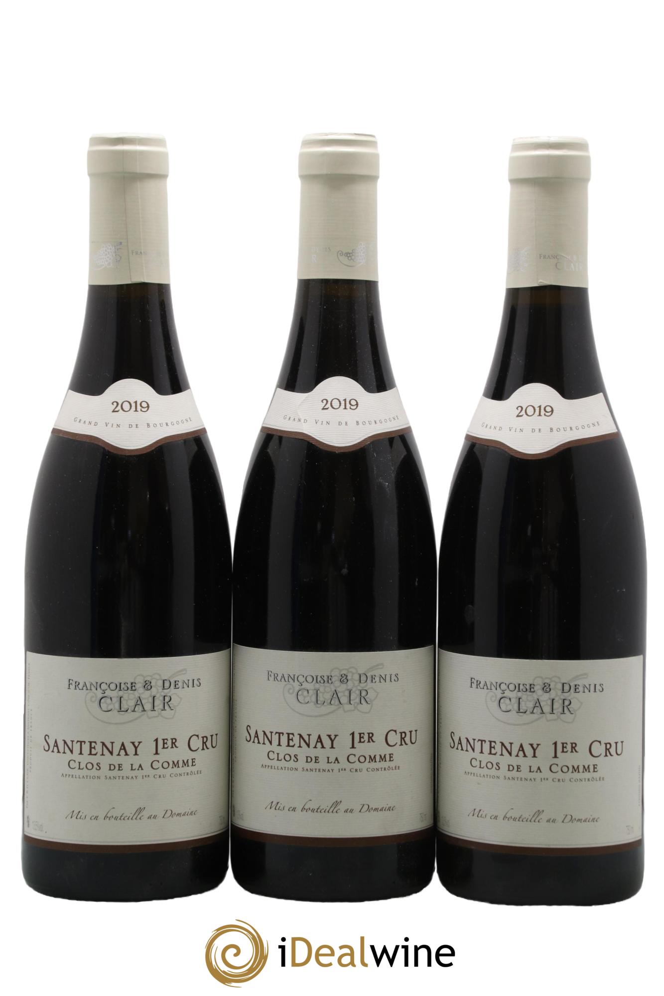 Santenay 1er Cru Clos De La Comme Domaine Françoise & Denis Clair 2019 - Lot de 3 bouteilles - 0