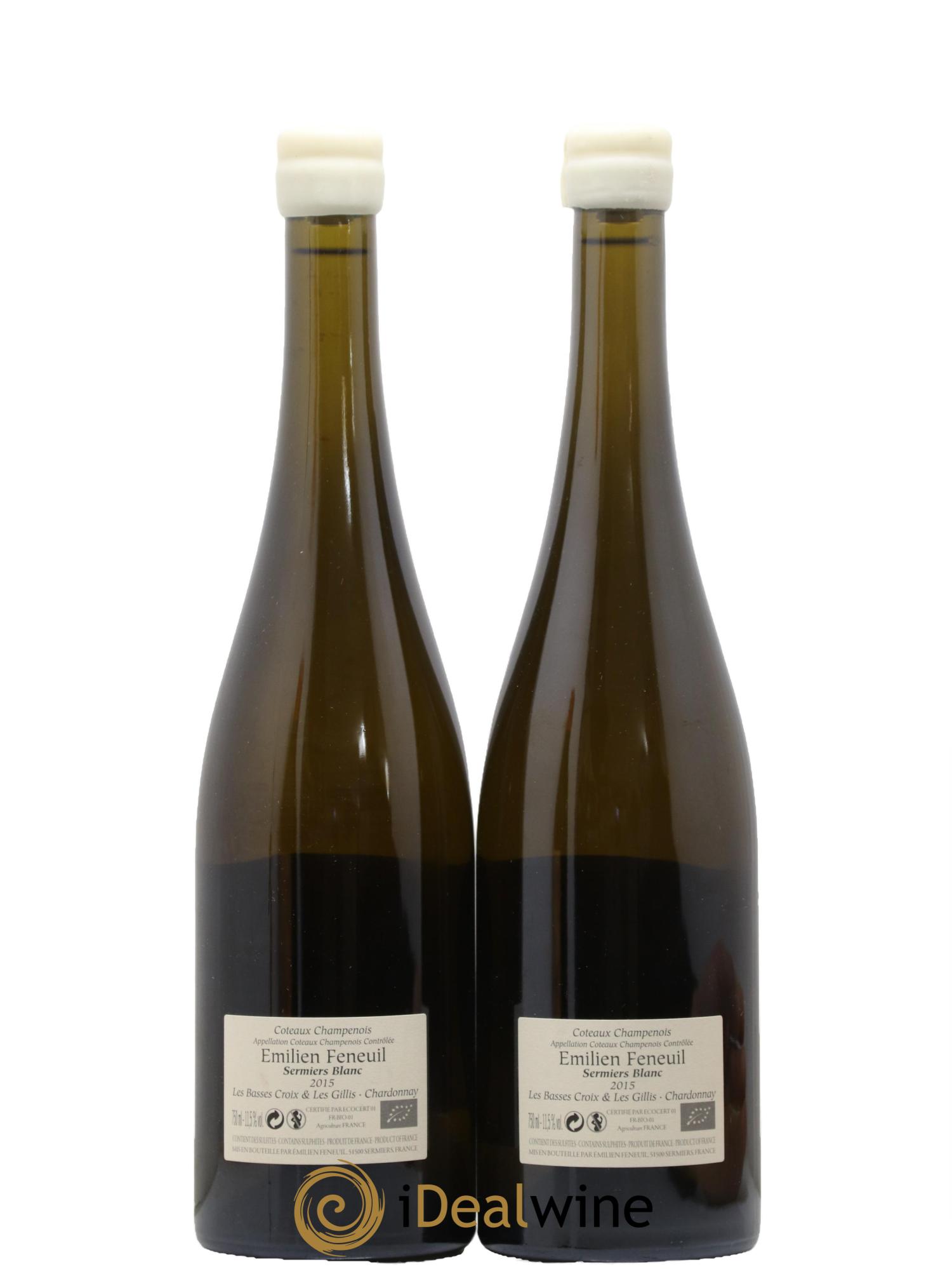 Coteaux Champenois Les Basses Croix et Les Gillis Blancs de Blanc Emilien Feneuil 2015 - Lot de 2 bouteilles - 1